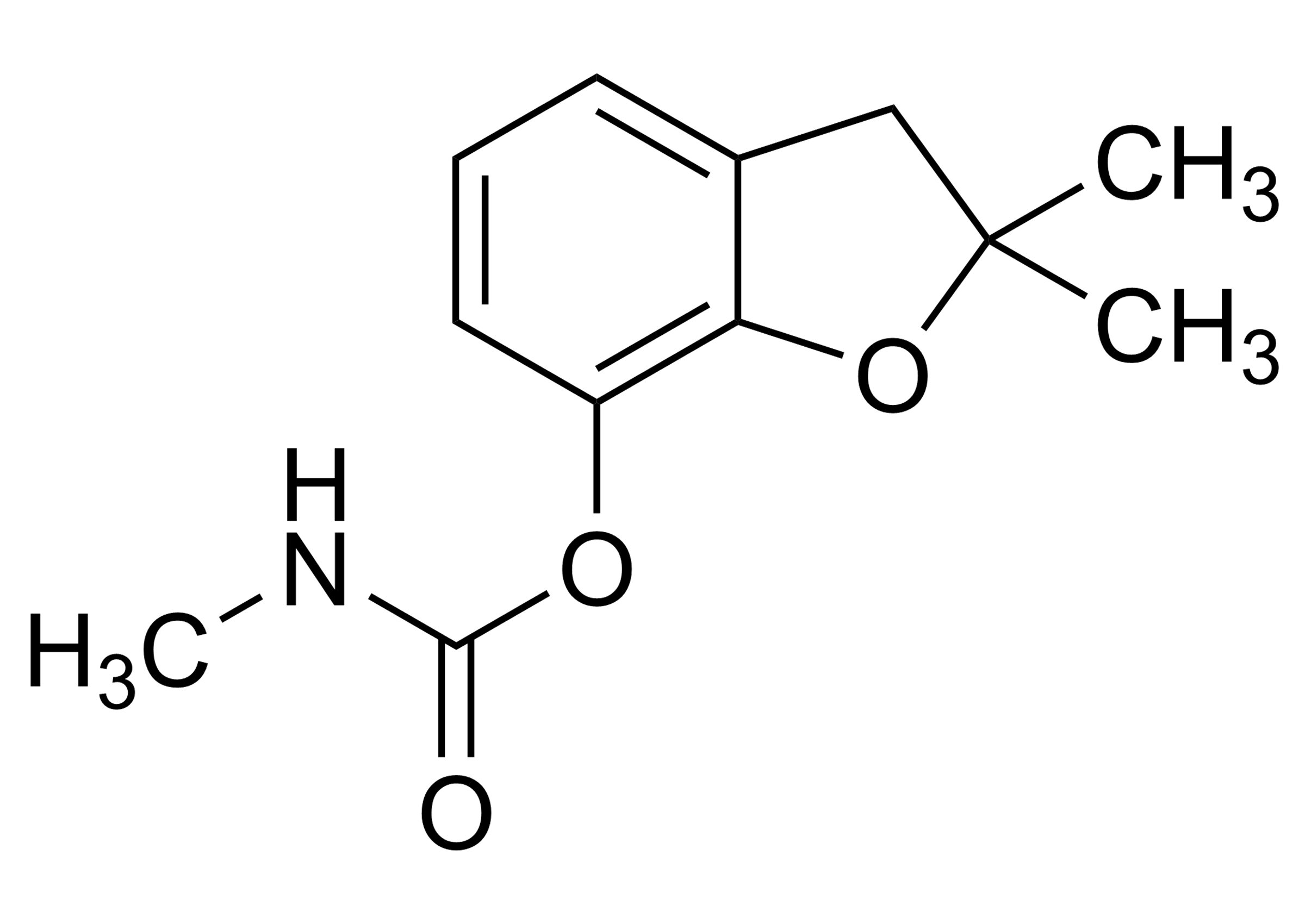 Carbofuran Reference Standard - Molecular Structure Carbofuran reference standard molecular structure (CAS 1563-66-2) for LC-MS/MS and GC-MS calibration