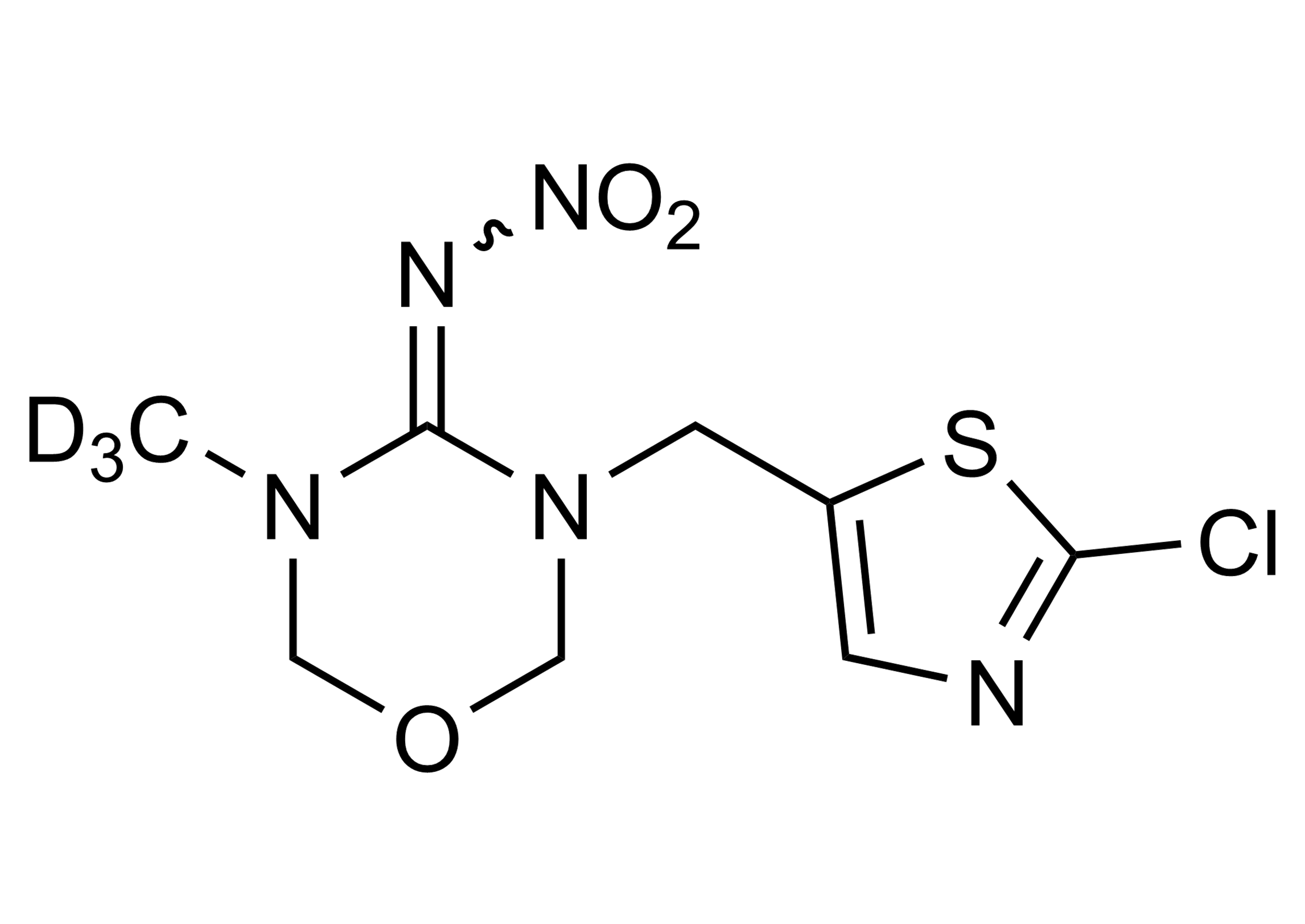 Thiamethoxam-D3 Reference Standard Structure Thiamethoxam-D3 reference standard molecular structure for LC-MS/MS and GC-MS