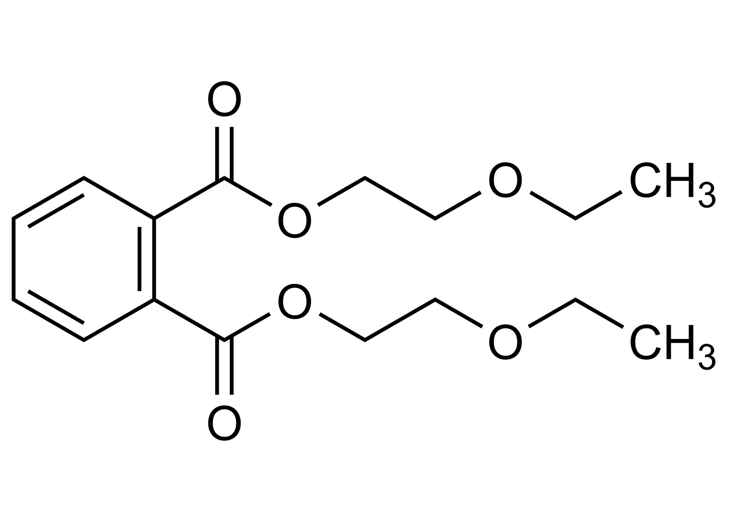 Molecular structure of Bis(2-ethoxyethyl) phthalate reference standard for LC-MS/MS and GC-MS (CAS 605-54-9)