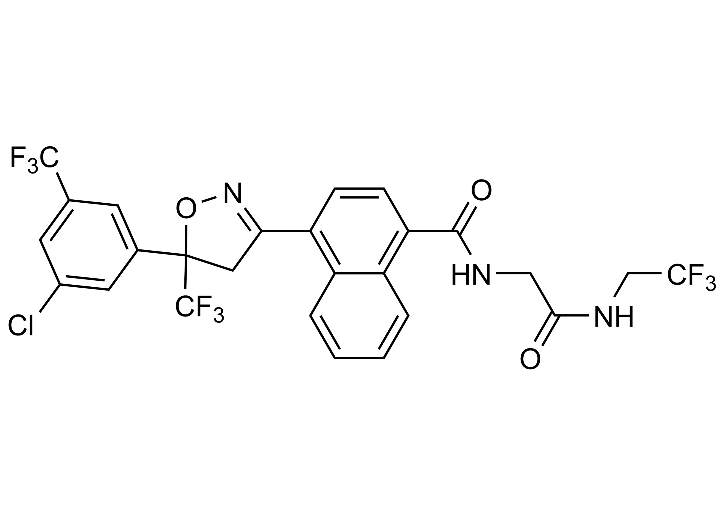 Afoxolaner reference standard molecular structure Molecular structure of the Afoxolaner reference standard for LC-MS/MS and GC-MS quantification (CAS 1093861-60-9)