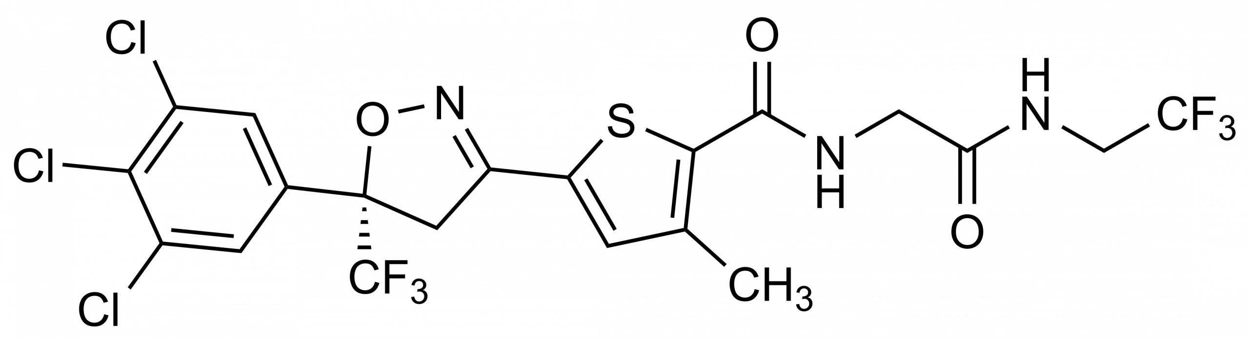 Lotilaner reference standard (CAS 1369852-71-0) molecular structure for LC-MS/MS and GC-MS analysis