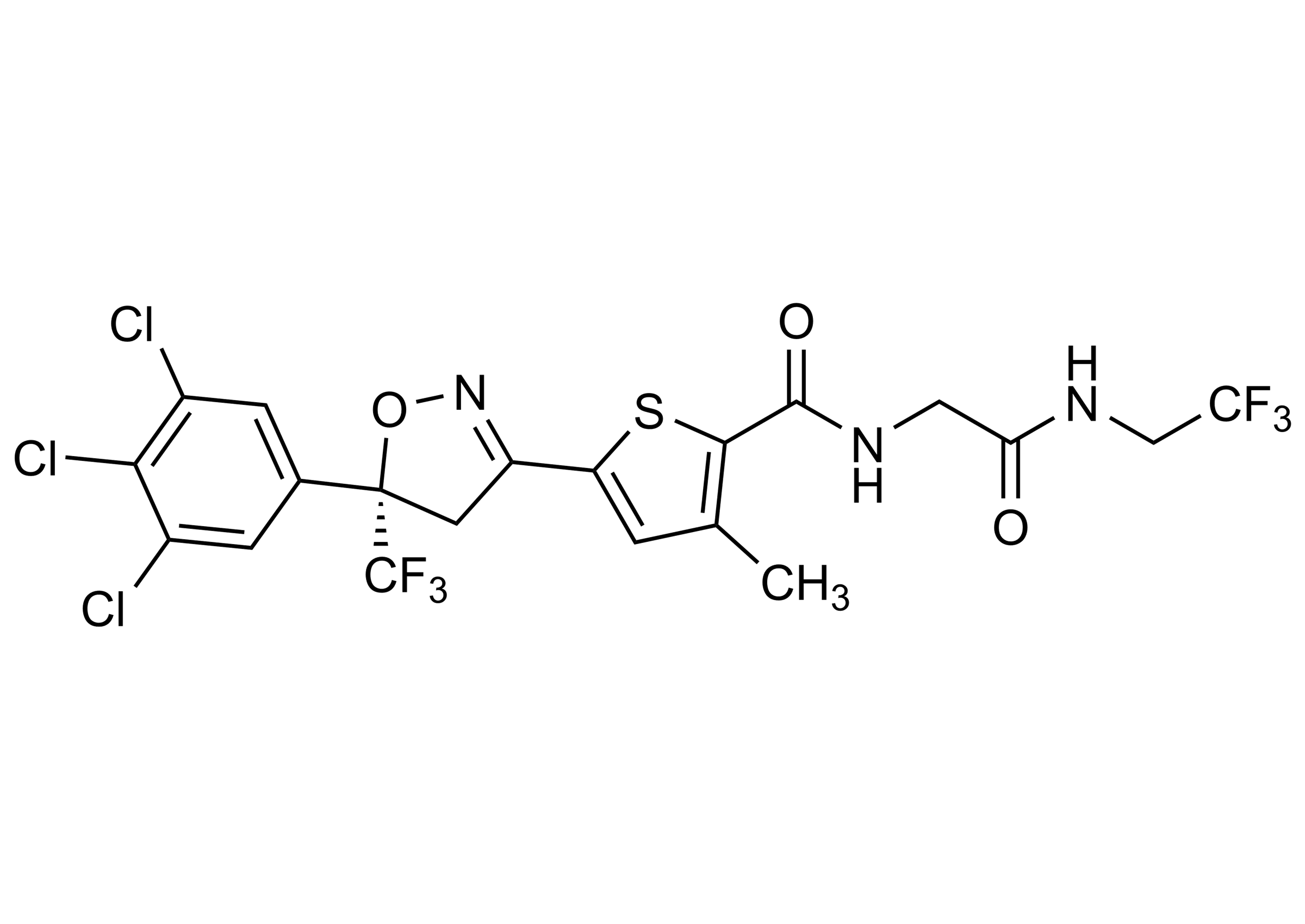 Lotilaner Reference Standard Molecular Structure Lotilaner reference standard (CAS 1369852-71-0) molecular structure for LC-MS/MS and GC-MS analysis