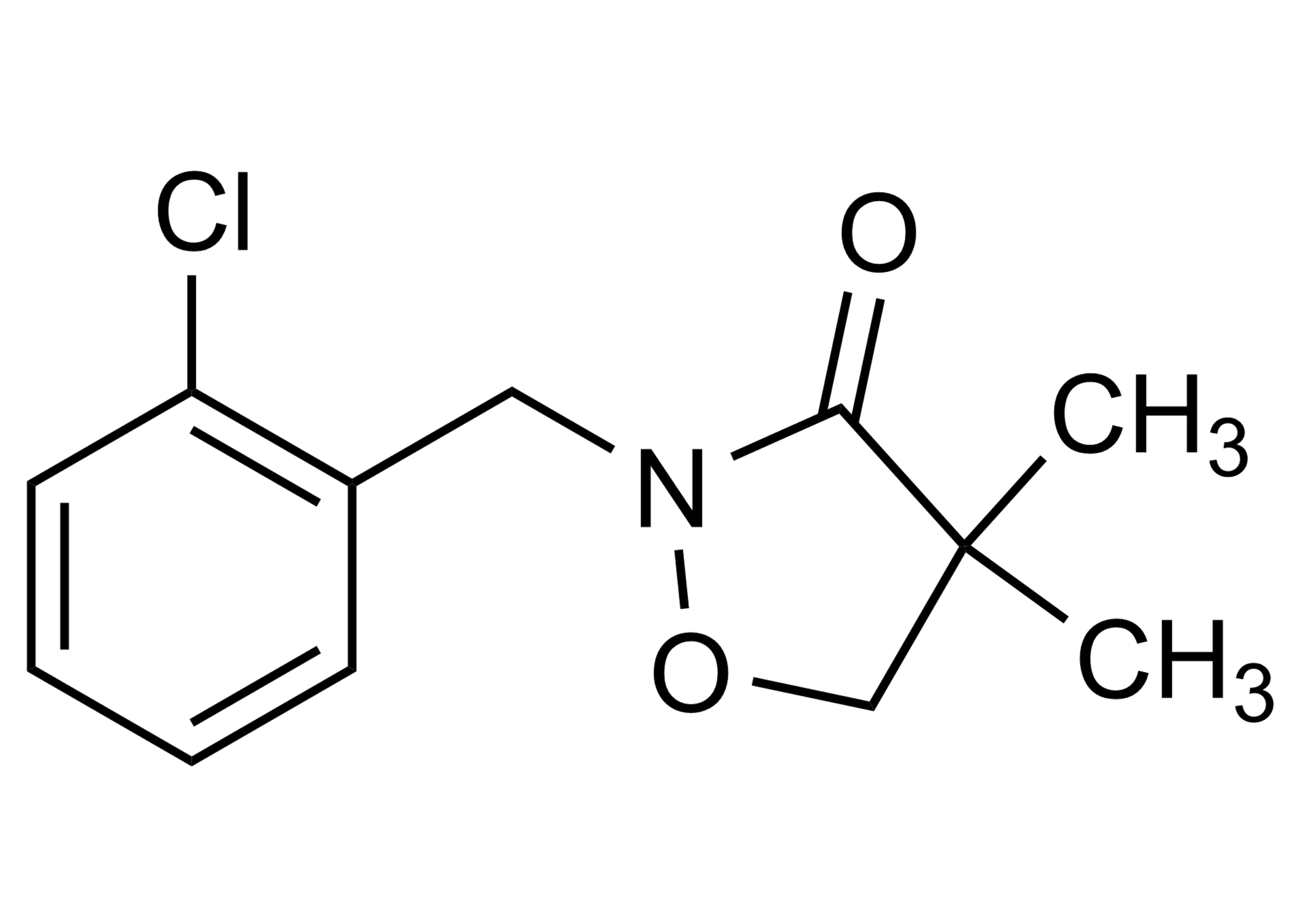 Clomazone Reference Standard - Molecular Structure Clomazone reference standard molecular structure (CAS 81777-89-1) for LC-MS/MS calibration