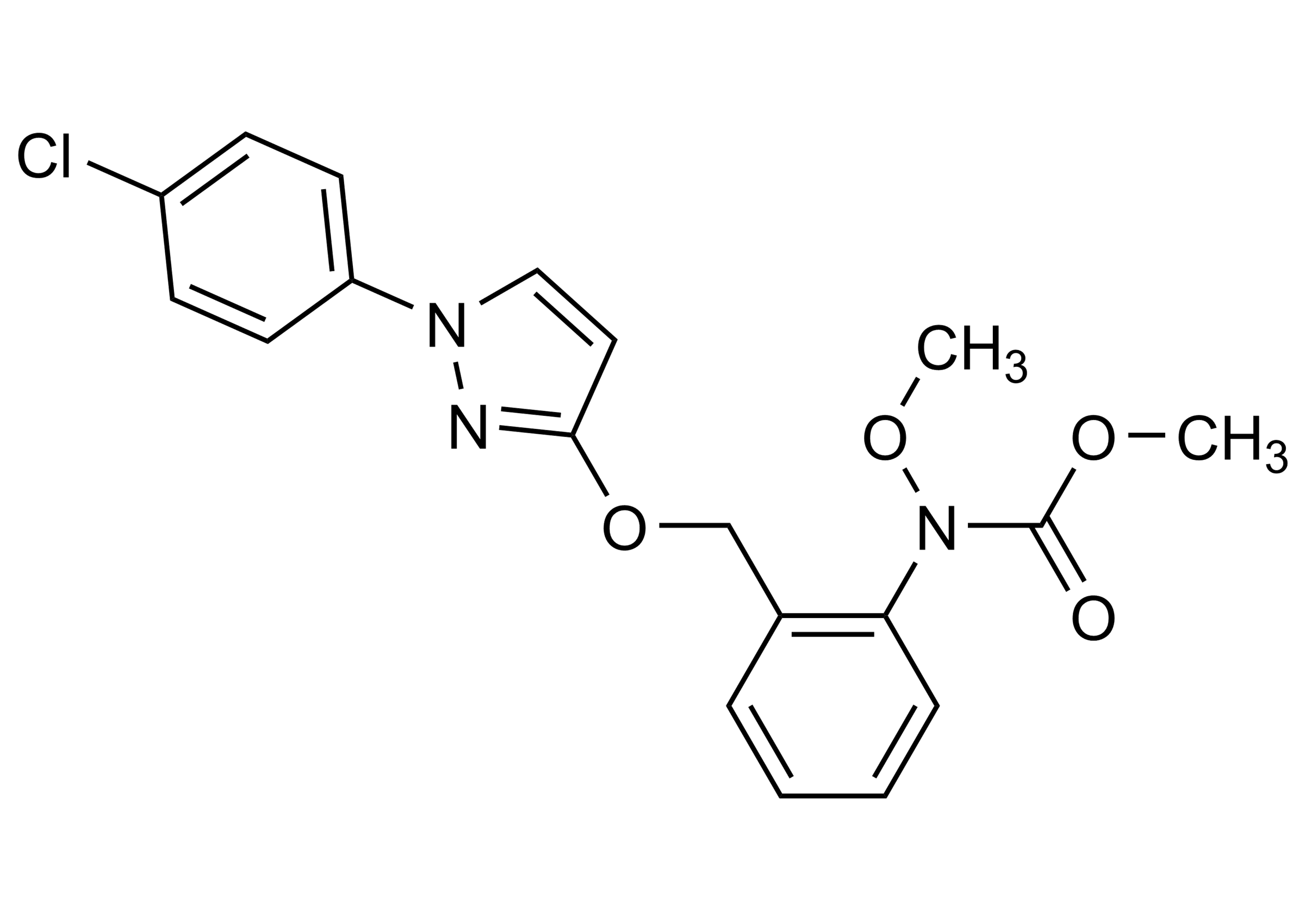 Paraclostrobin Reference Standard Structure CAS 175013-18-0 Paraclostrobin reference standard molecular structure (CAS 175013-18-0)