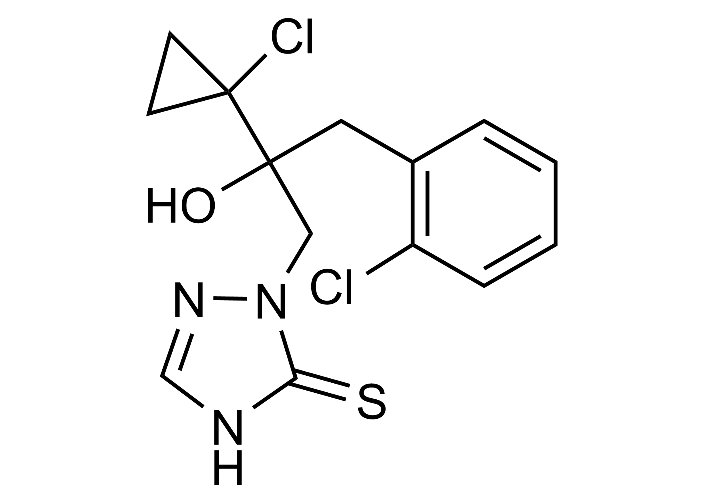 Prothioconazole (CAS 178928-70-6) reference standard molecular structure