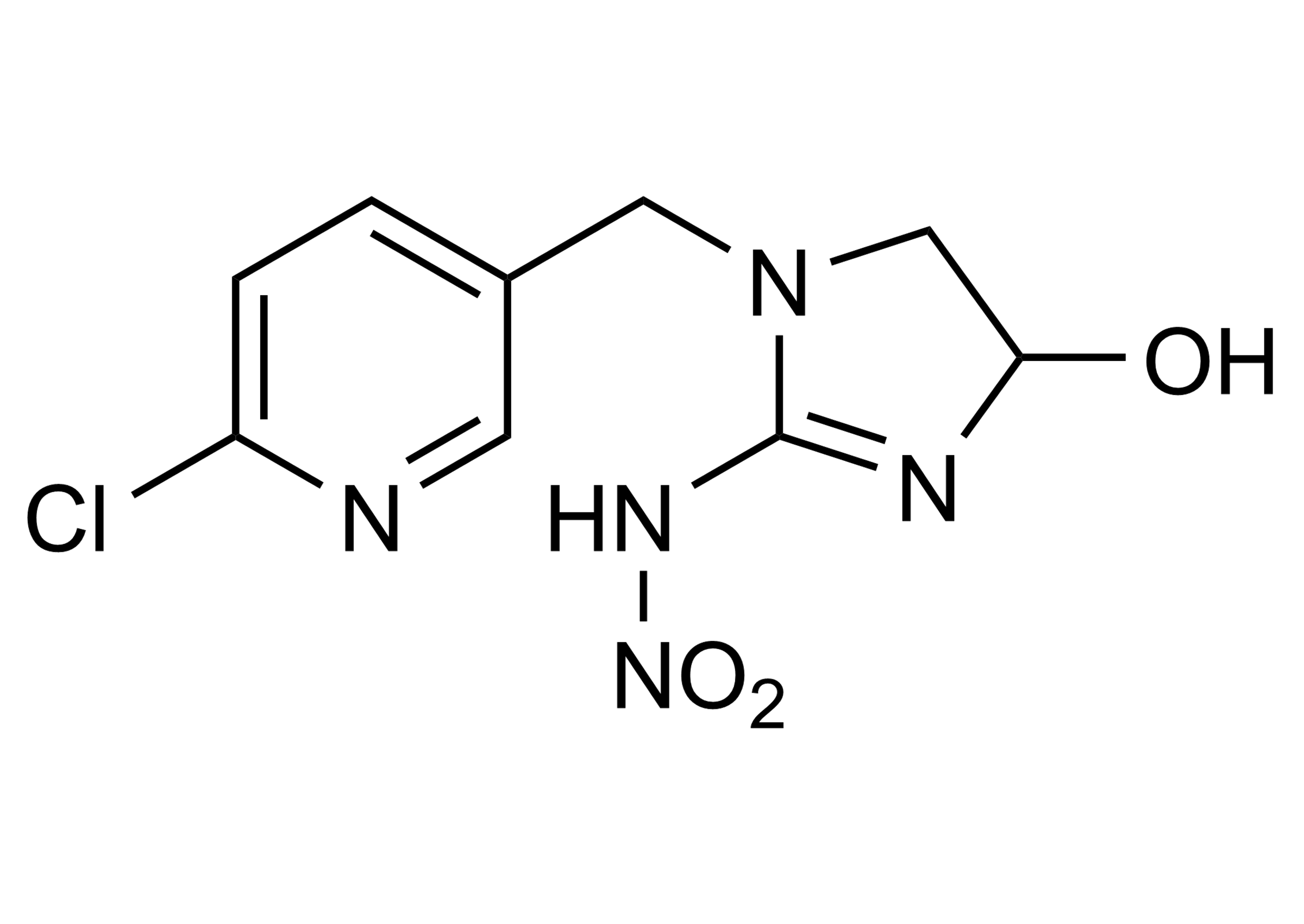 4 Hydroxyimidacloprid Reference Standard Structure CAS 155802-62-3 4 Hydroxyimidacloprid reference standard molecular structure CAS 155802-62-3 for LC MS MS and GC MS