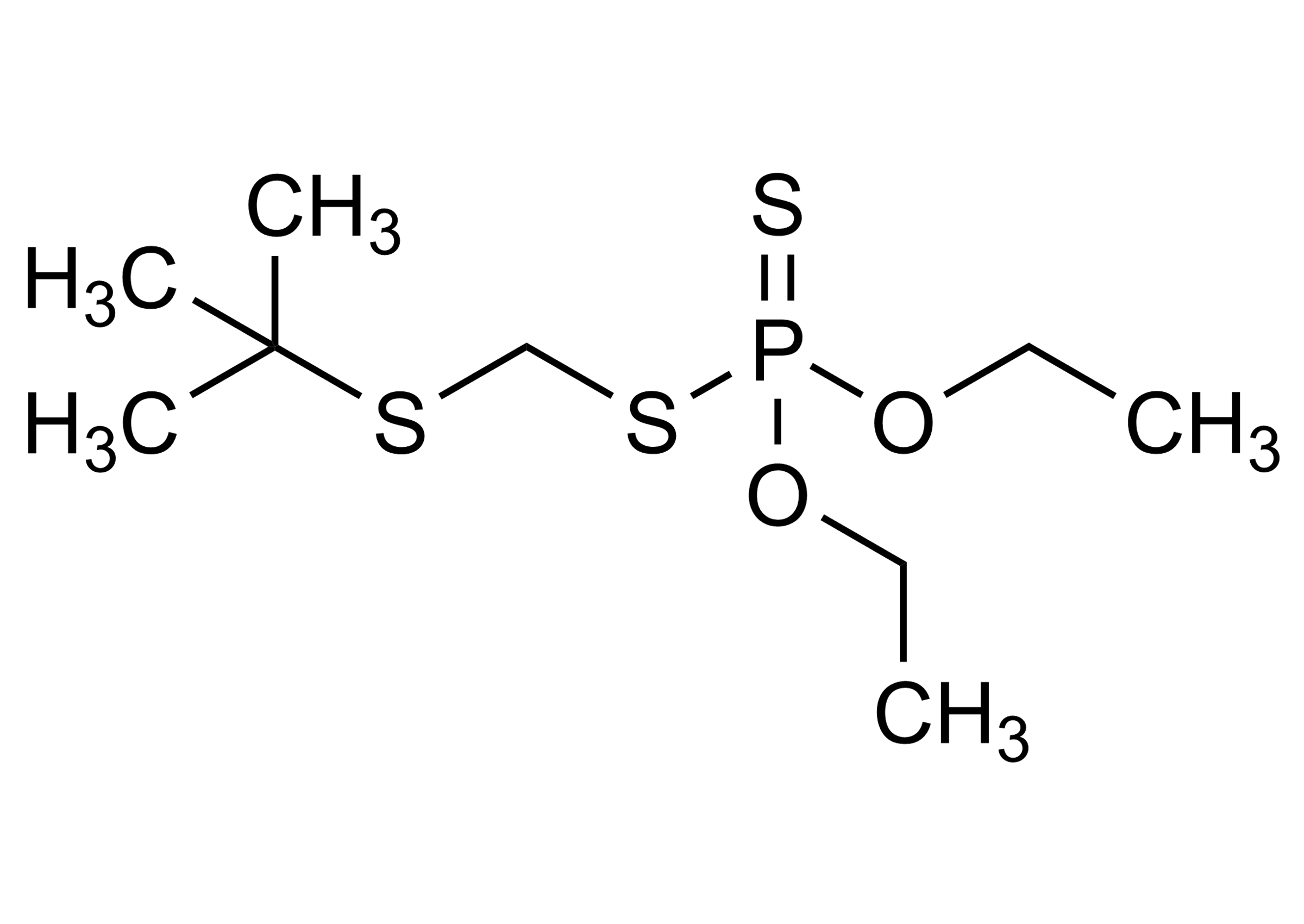 Terbufos Reference Standard Molecular Structure (CAS 13071-79-9) Molecular structure of Terbufos (CAS 13071-79-9) reference standard for LC-MS/MS and GC-MS calibration