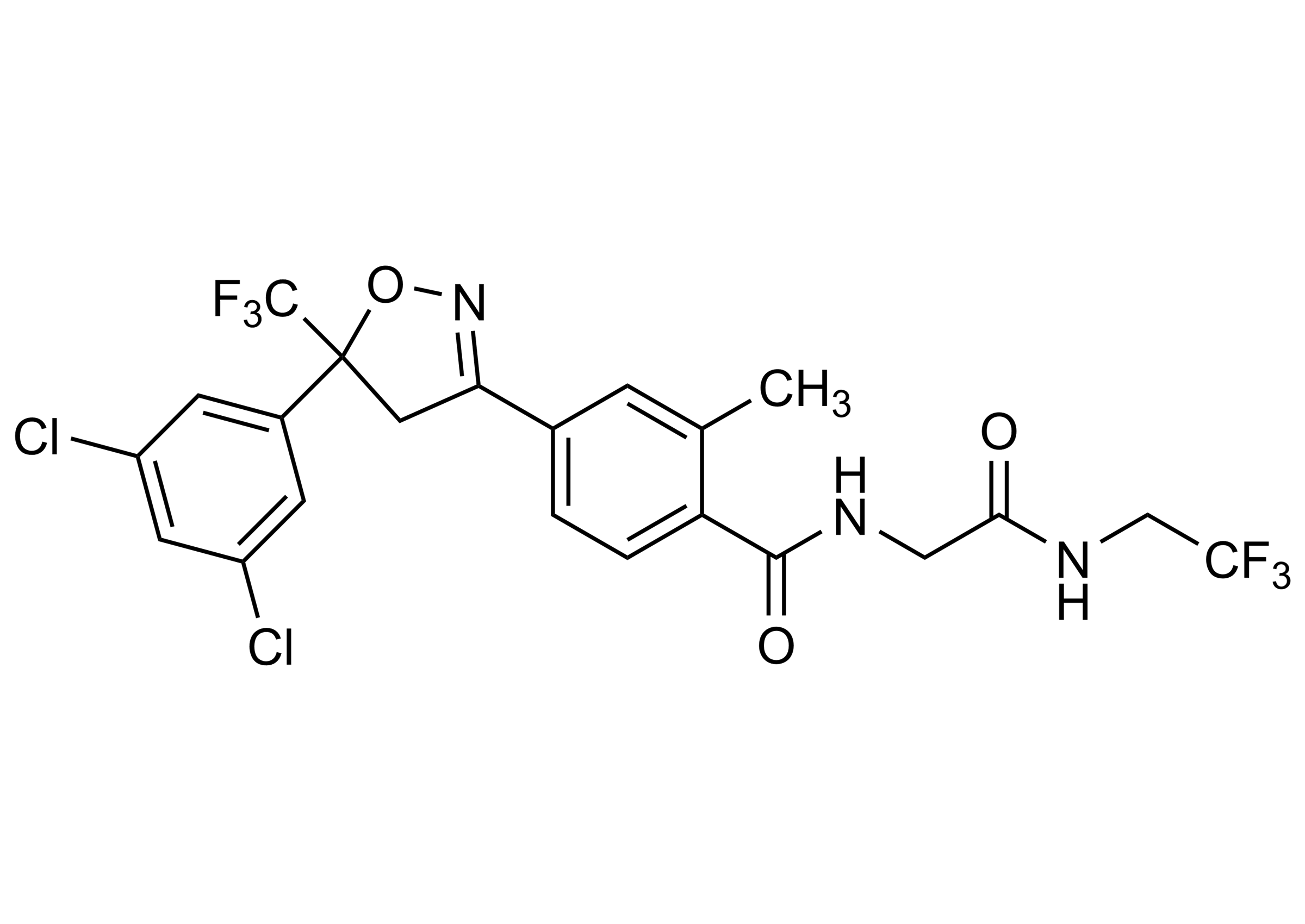 Fluralaner reference standard molecular structure for LC-MS/MS and GC-MS analysis