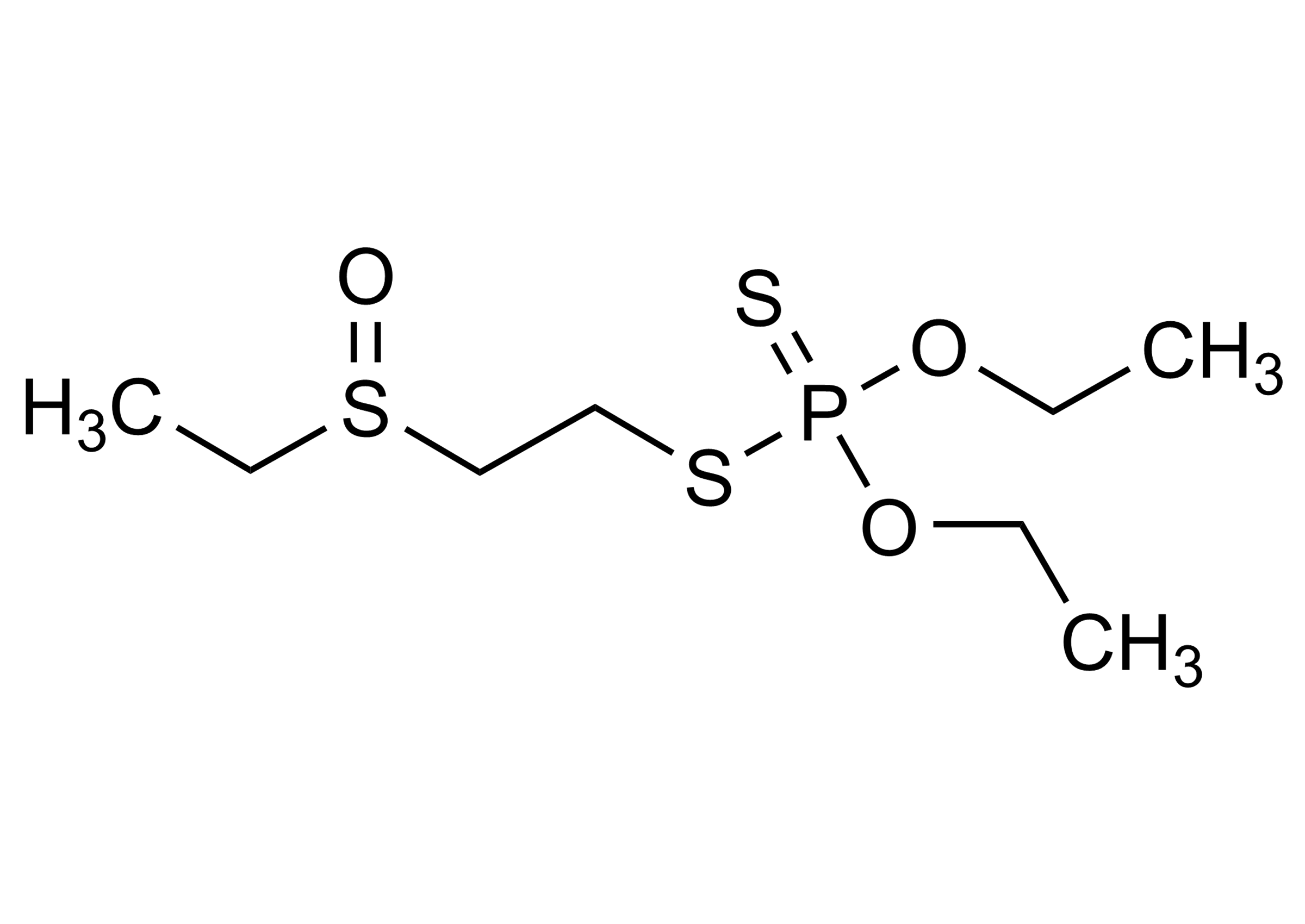 Disulfoton sulfoxide (CAS 2497-07-6) reference standard molecular structure for LC-MS/MS and GC-MS
