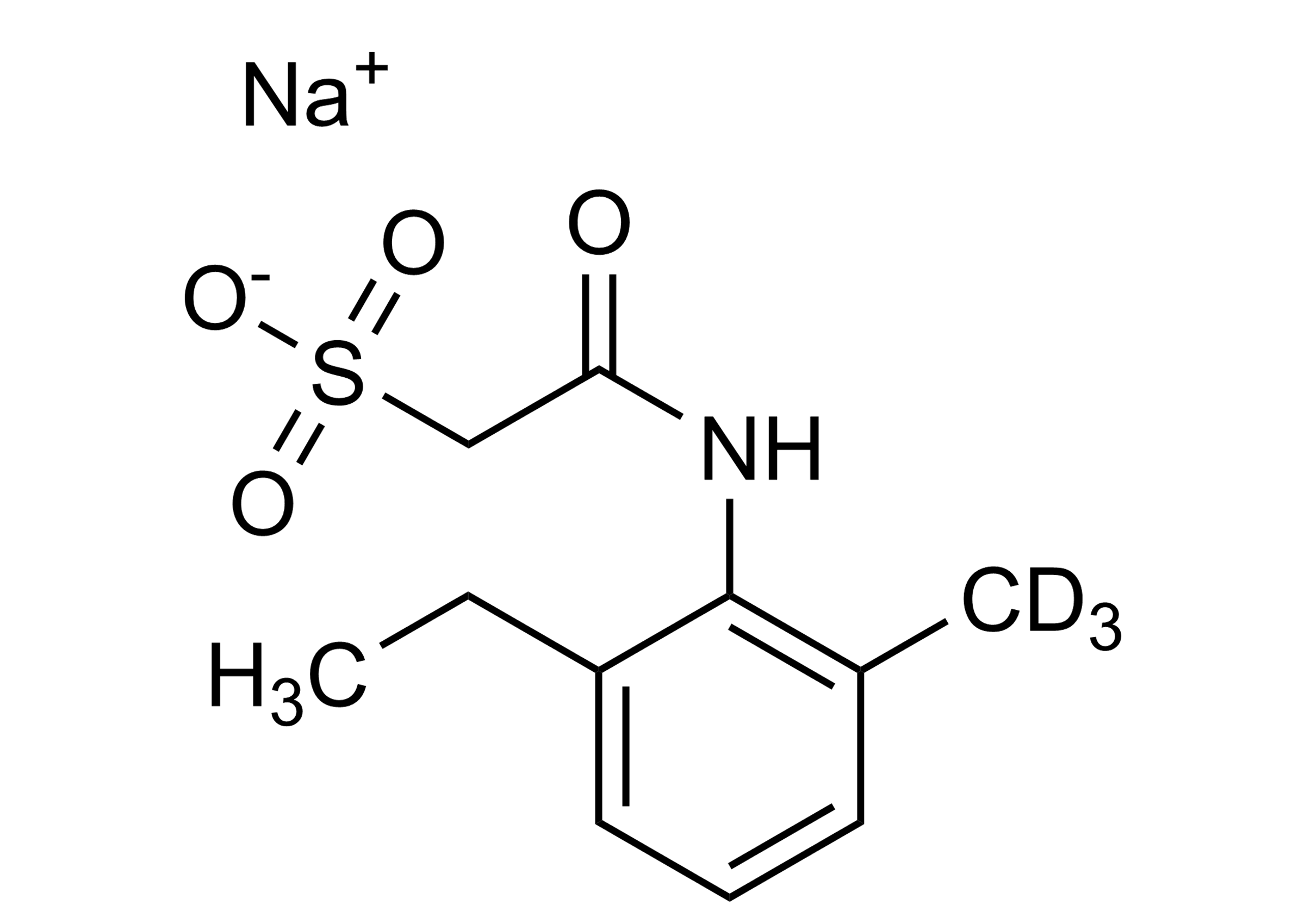 S-Metolachlor Metabolite CGA 368208-D3 Reference Standard Structure S-Metolachlor Metabolite CGA 368208-D3 reference standard molecular structure for LC-MS/MS and GC-MS analysis