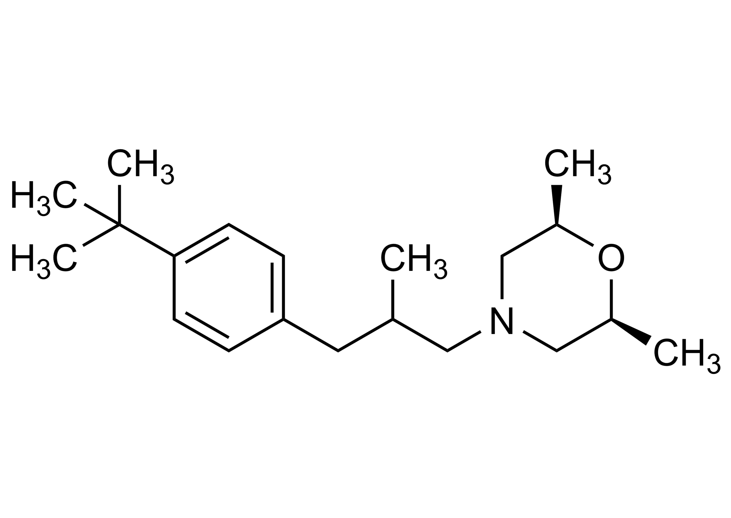 Fenpropimorph Reference Standard Molecular Structure Molecular structure of Fenpropimorph reference standard for LC-MS/MS and GC-MS quantification