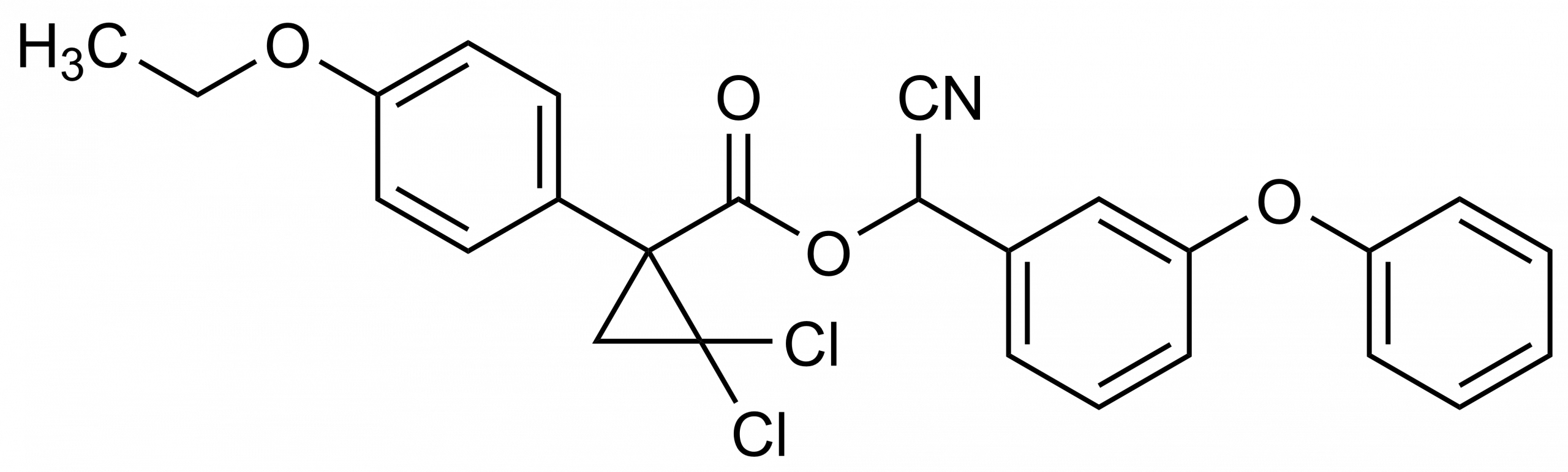 Cycloprothrin Reference Standard Molecular Structure Cycloprothrin molecular structure reference standard for LC-MS/MS and GC-MS