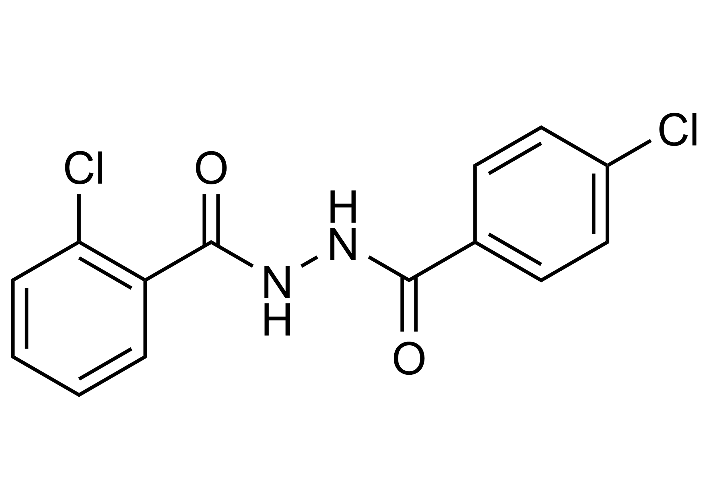 Molecular structure of 2-Chlorobenzoic acid 2-(4-chlorobenzoyl)hydrazide reference standard (CAS 196791-54-5)
