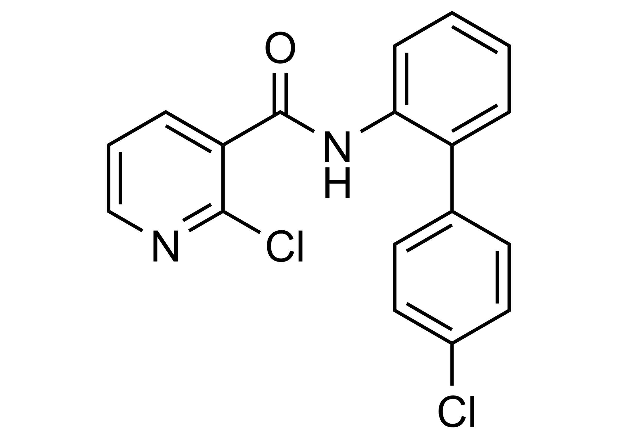 Boscalid reference standard molecular structure - CAS 188425-85-6 Boscalid (CAS 188425-85-6) reference standard molecular structure for LC-MS/MS and GC-MS