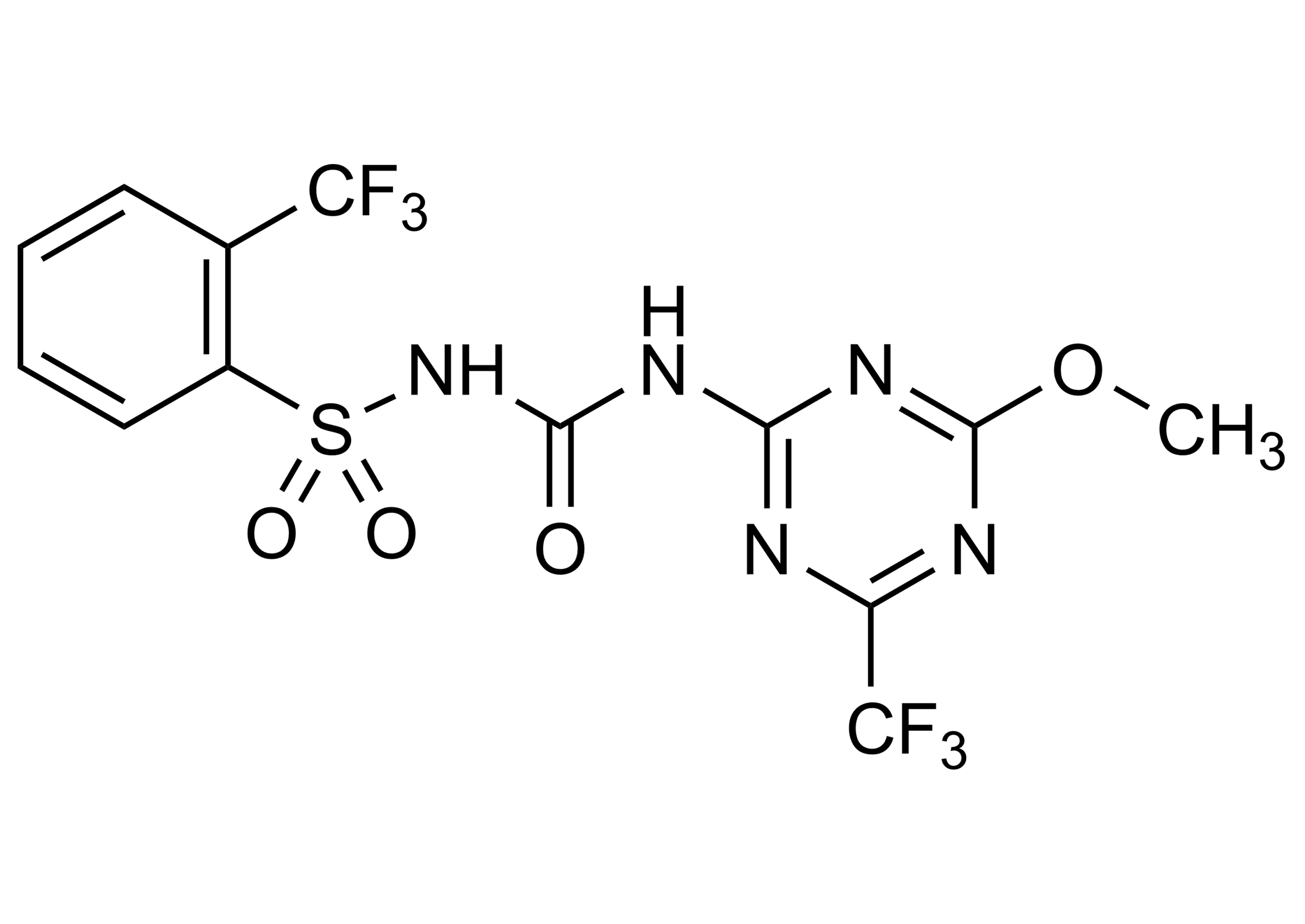 Tritosulfuron Reference Standard Molecular Structure (CAS 142469-14-5) Tritosulfuron reference standard molecular structure (CAS 142469-14-5) for LC-MS/MS and GC-MS quantification