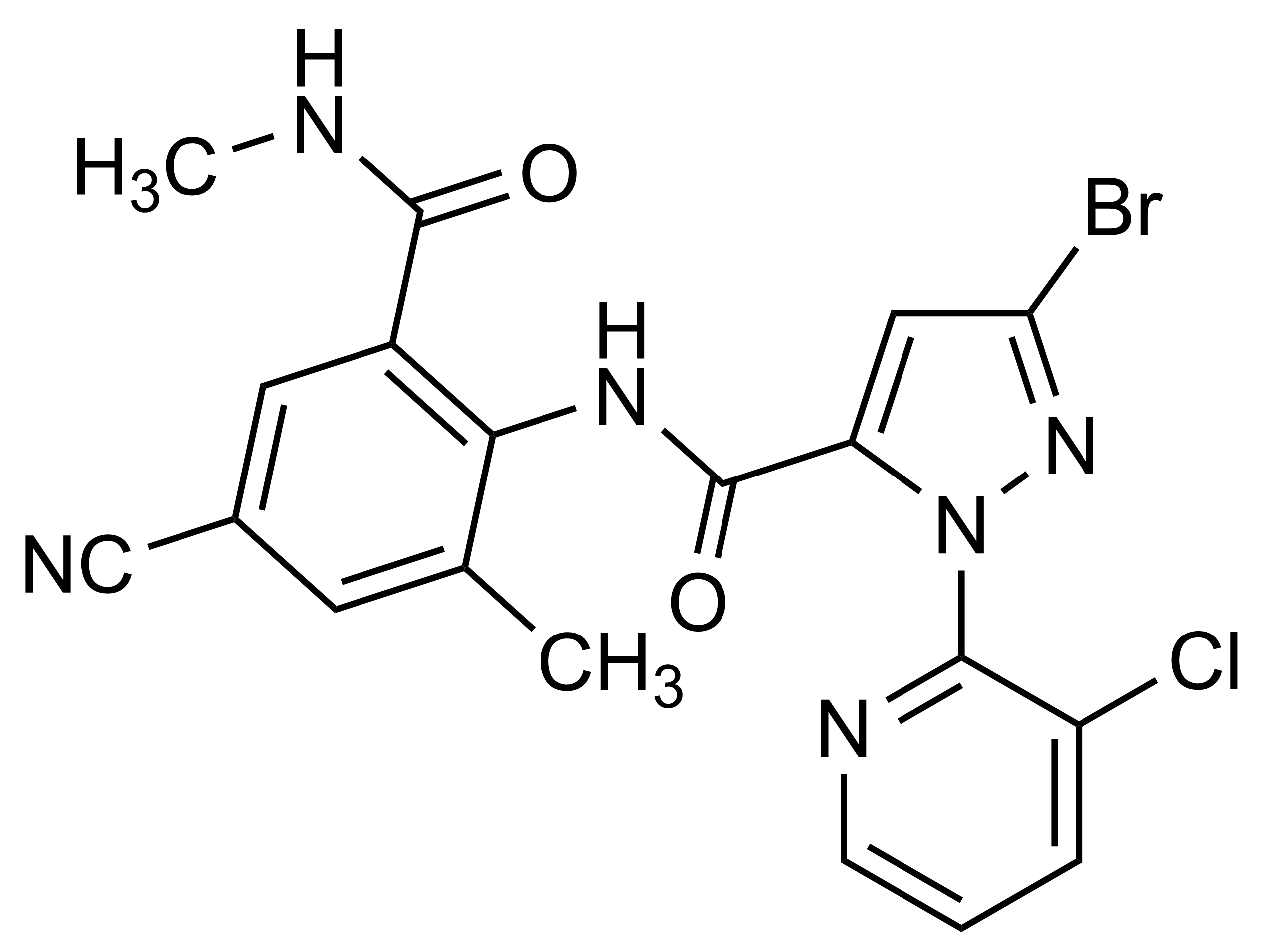Cyantraniliprole reference standard molecular structure (CAS 736994-63-1)