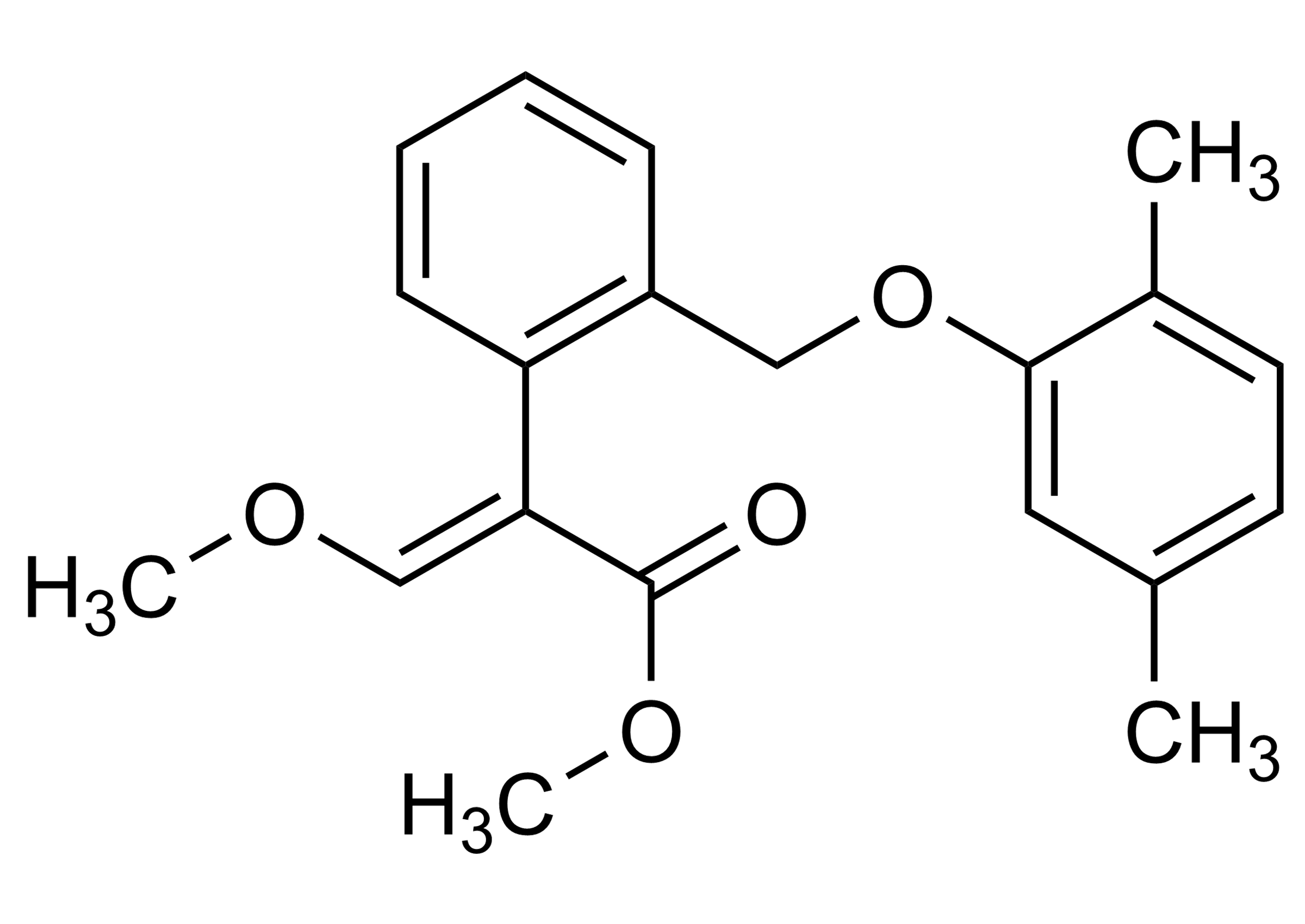 Benmijunzhi Benzene kresoxim methyl Bemystrobin Reference Standard - Molecular Structure Molecular structure of Benmijunzhi Benzene kresoxim methyl Bemystrobin reference standard (CAS 852369-40-5) for LC-MS/MS and GC-MS analysis