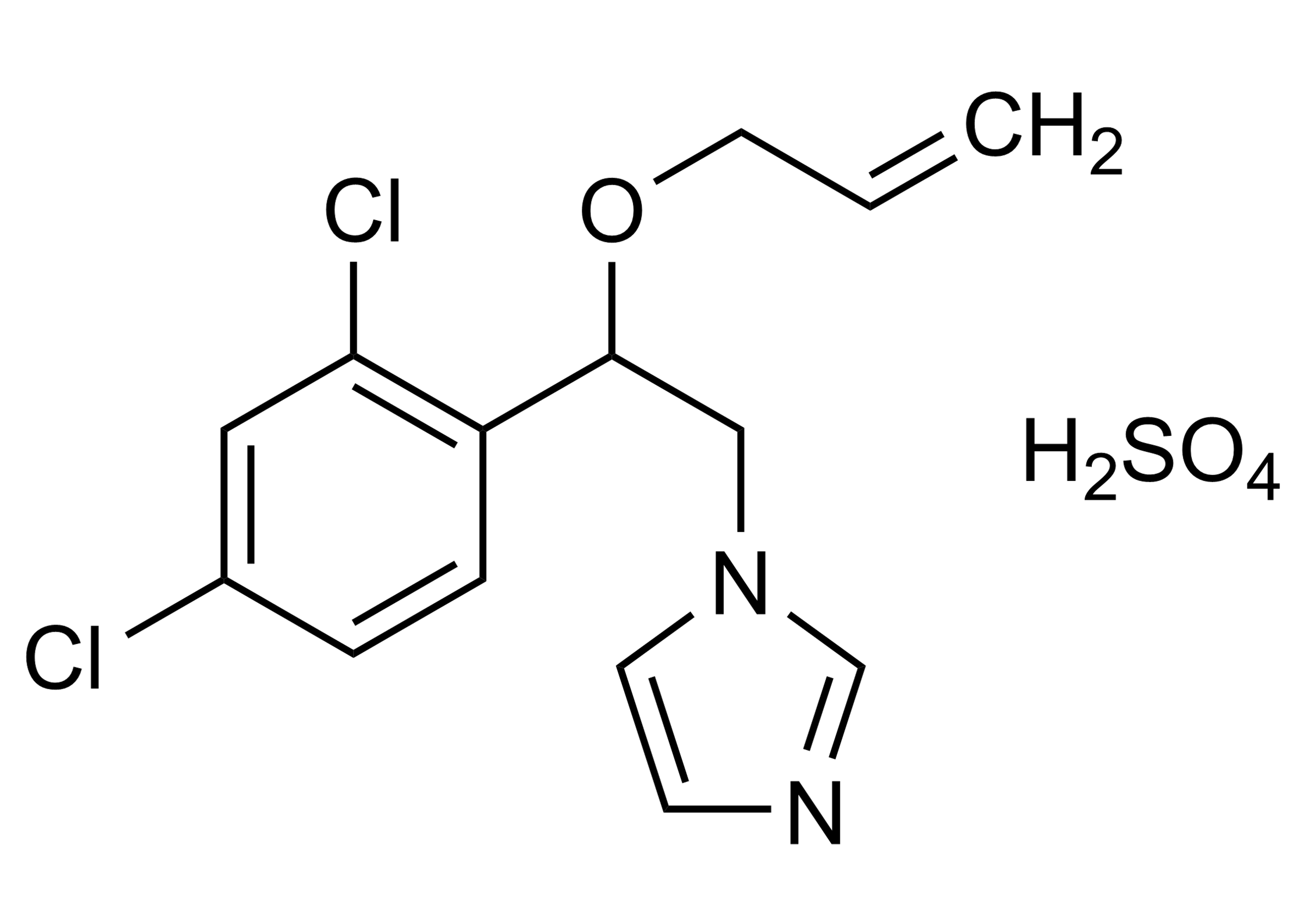 Molecular structure of Imazalil sulfate Enilconazole sulfate reference standard for LC-MS/MS and GC-MS calibration