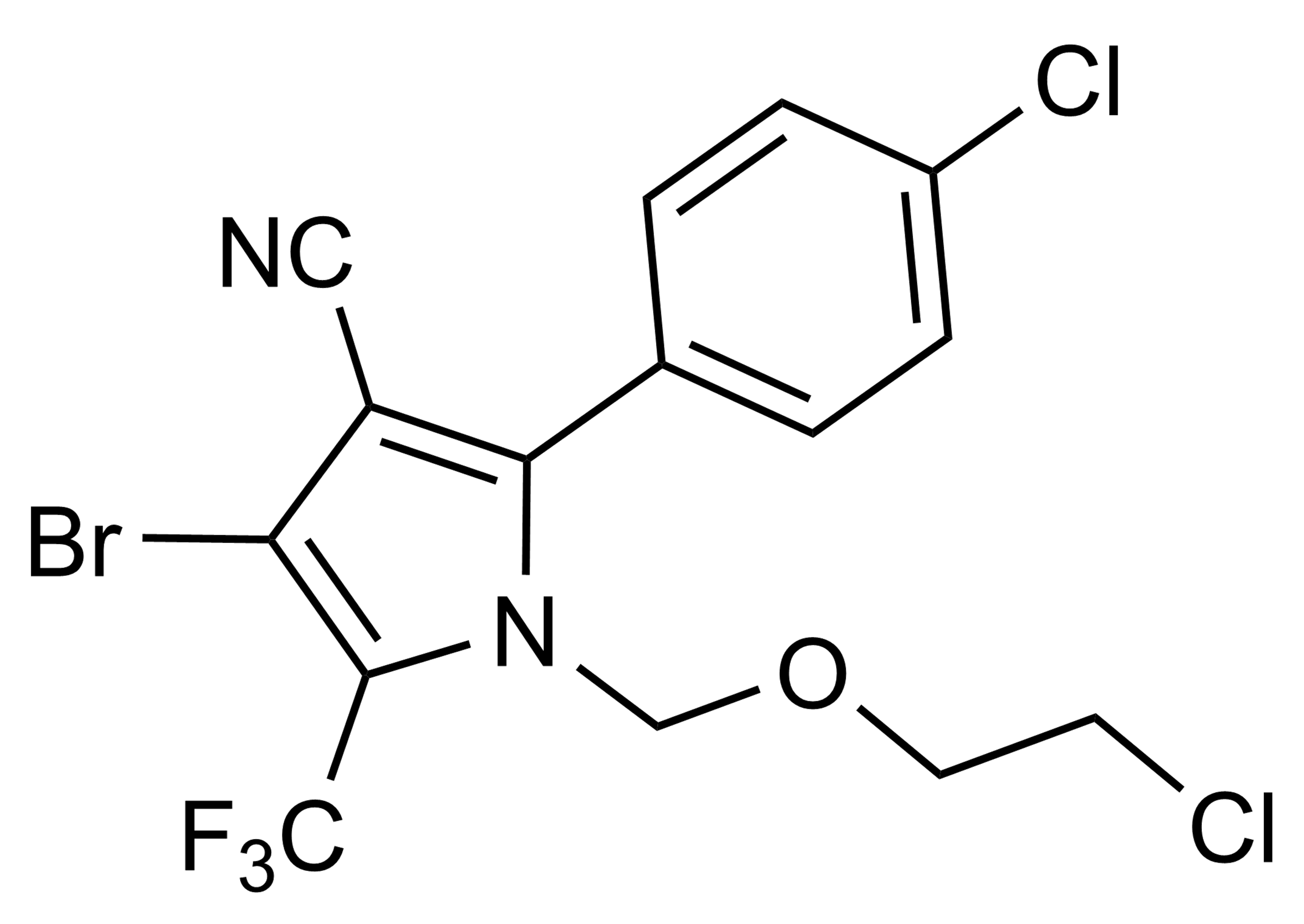 Brochlorfenapyr Reference Standard Structure Image Brochlorfenapyr reference standard molecular structure for LC-MS MS and GC-MS calibration