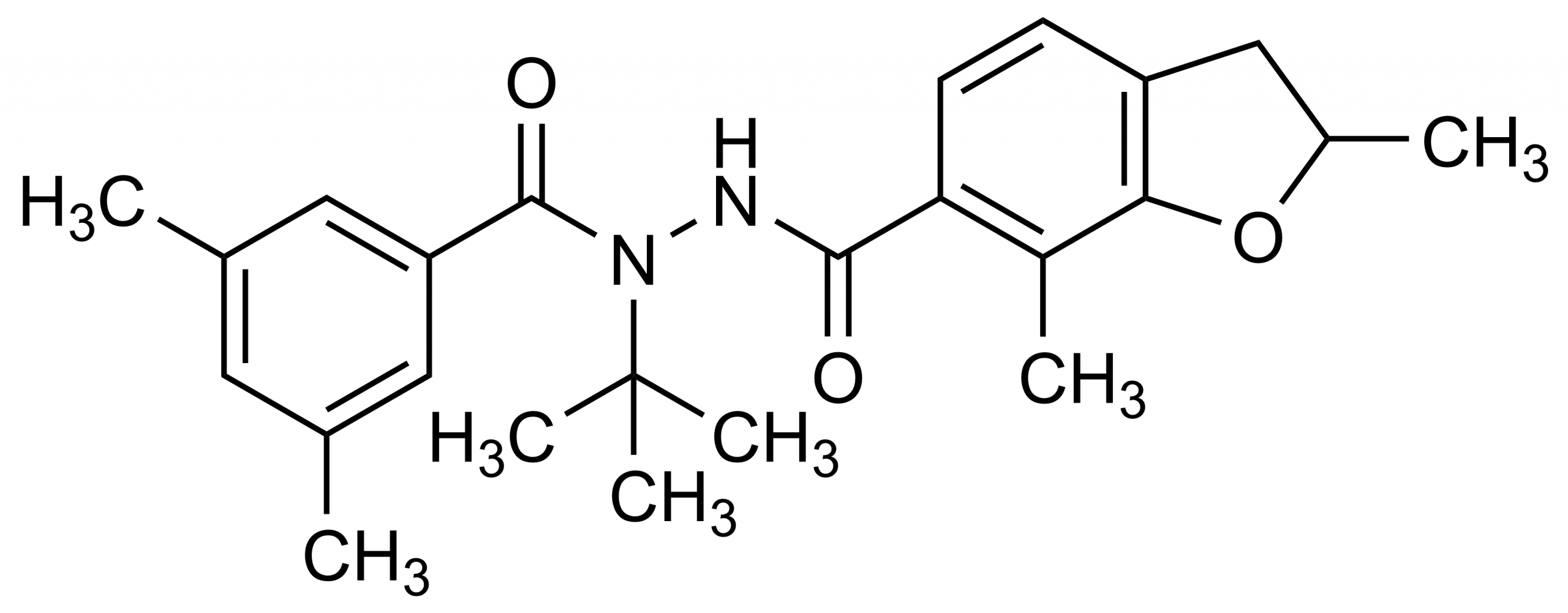 Molecular structure of Fufenozide Furan Tebufenozide Fuxian reference standard