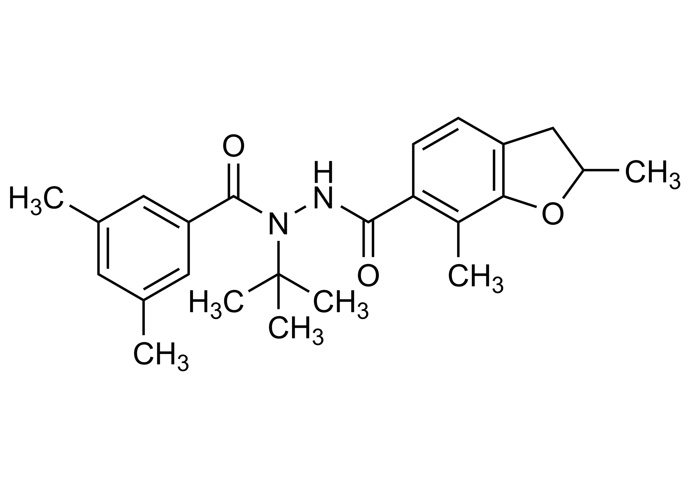 Molecular structure of Fufenozide Furan Tebufenozide Fuxian reference standard