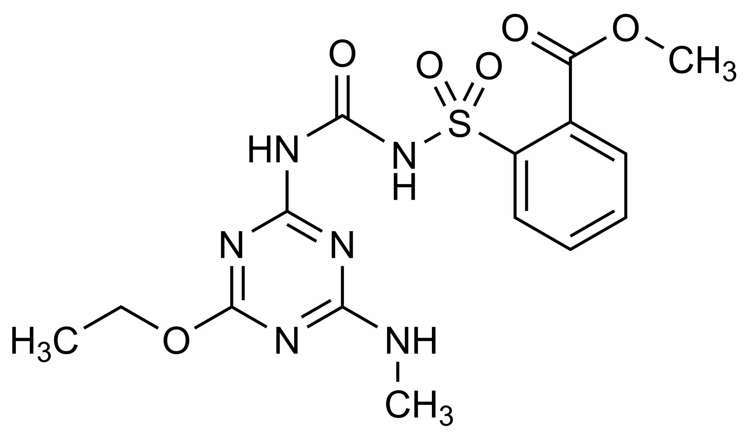Ethametsulfuron methyl reference standard molecular structure (CAS 97780-06-8)