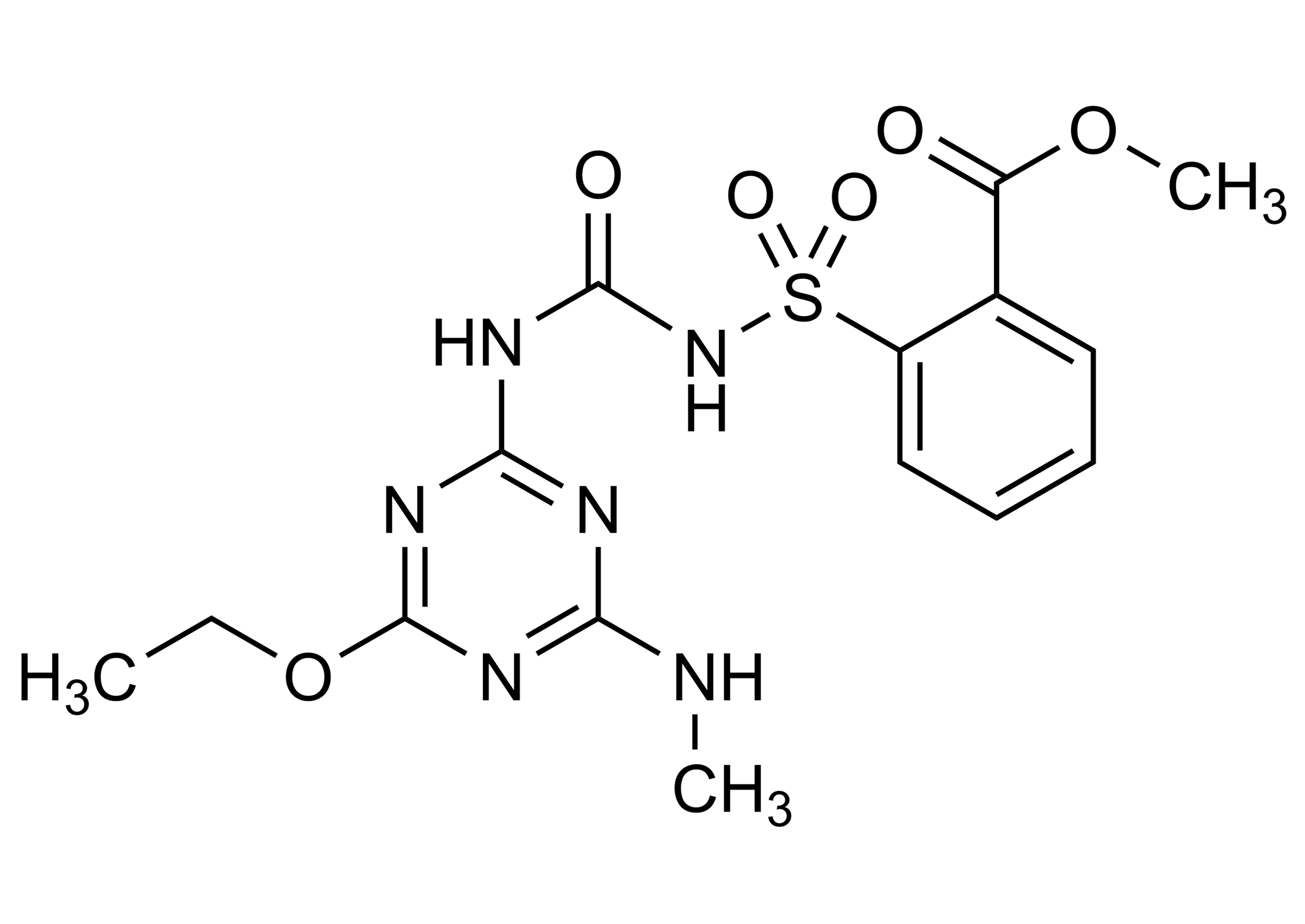 Ethametsulfuron methyl reference standard molecular structure (CAS 97780-06-8)