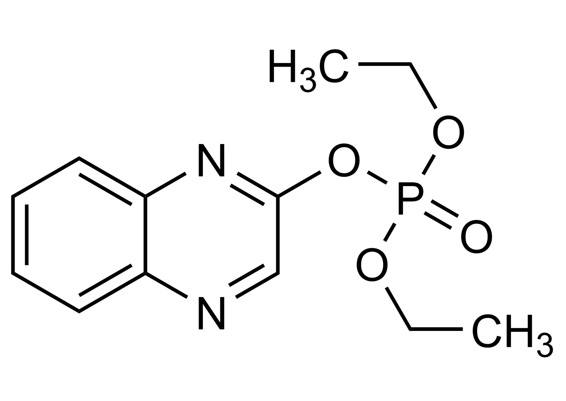 Diethyl 2-quinoxalinyl phosphate Reference Standard | WITEGA Diethyl 2-quinoxalinyl phosphate molecular structure reference standard for LC-MS/MS and GC-MS