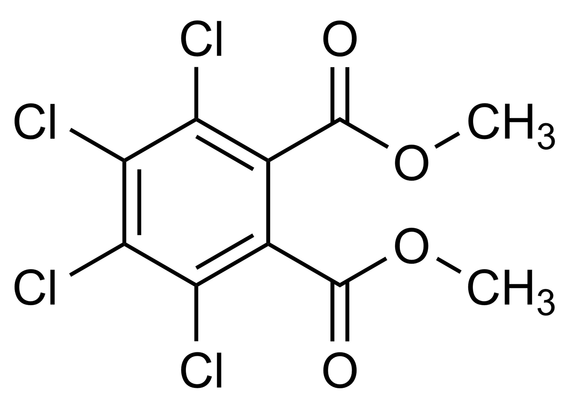 Dimethyl 3,4,5,6-tetrachlorophthalate Reference Standard Structure - CAS 20098-41-3 Dimethyl 3,4,5,6-tetrachlorophthalate reference standard molecular structure for LC-MS/MS and GC-MS calibration, CAS 20098-41-3