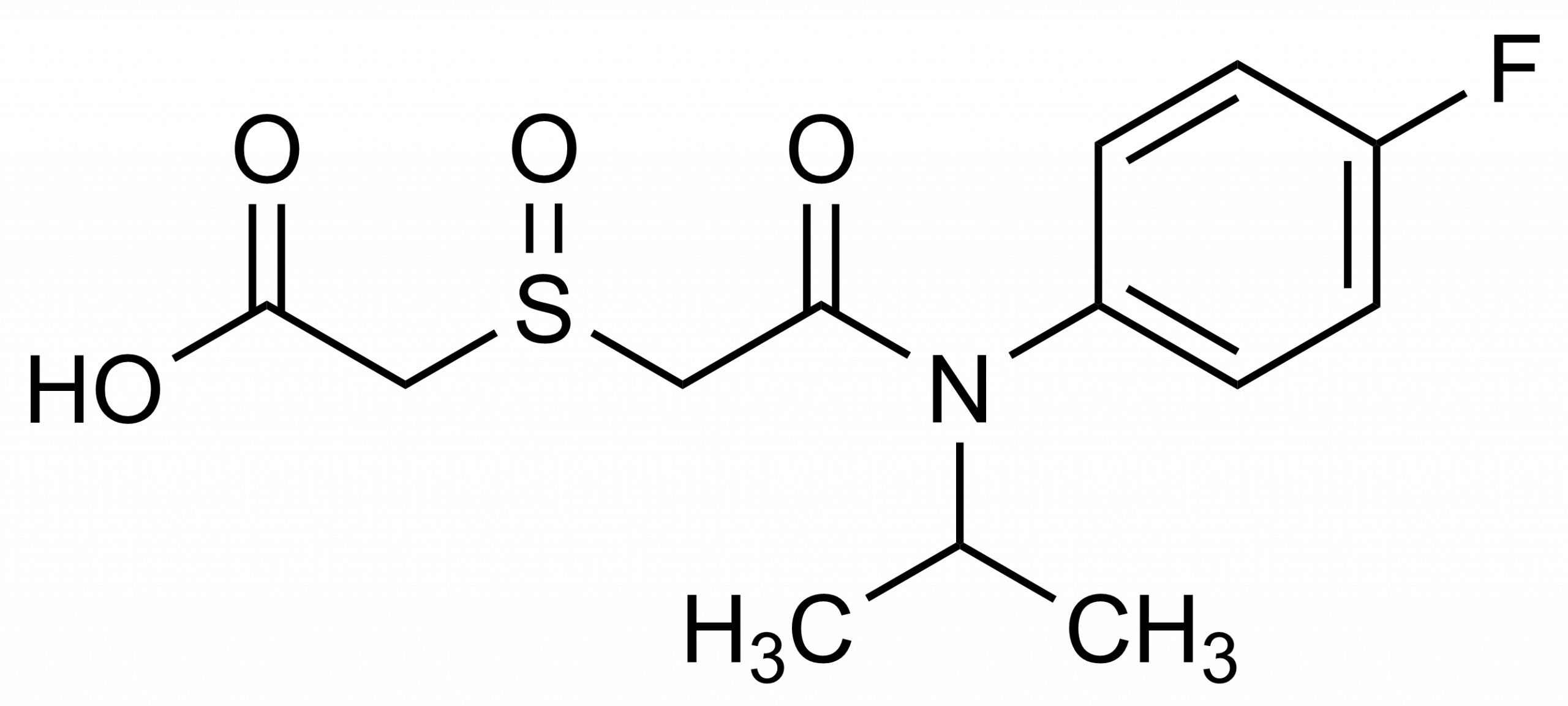 Molecular structure of Flufenacet thioglycolate sulfoxide reference standard for LC-MS/MS and GC-MS calibration