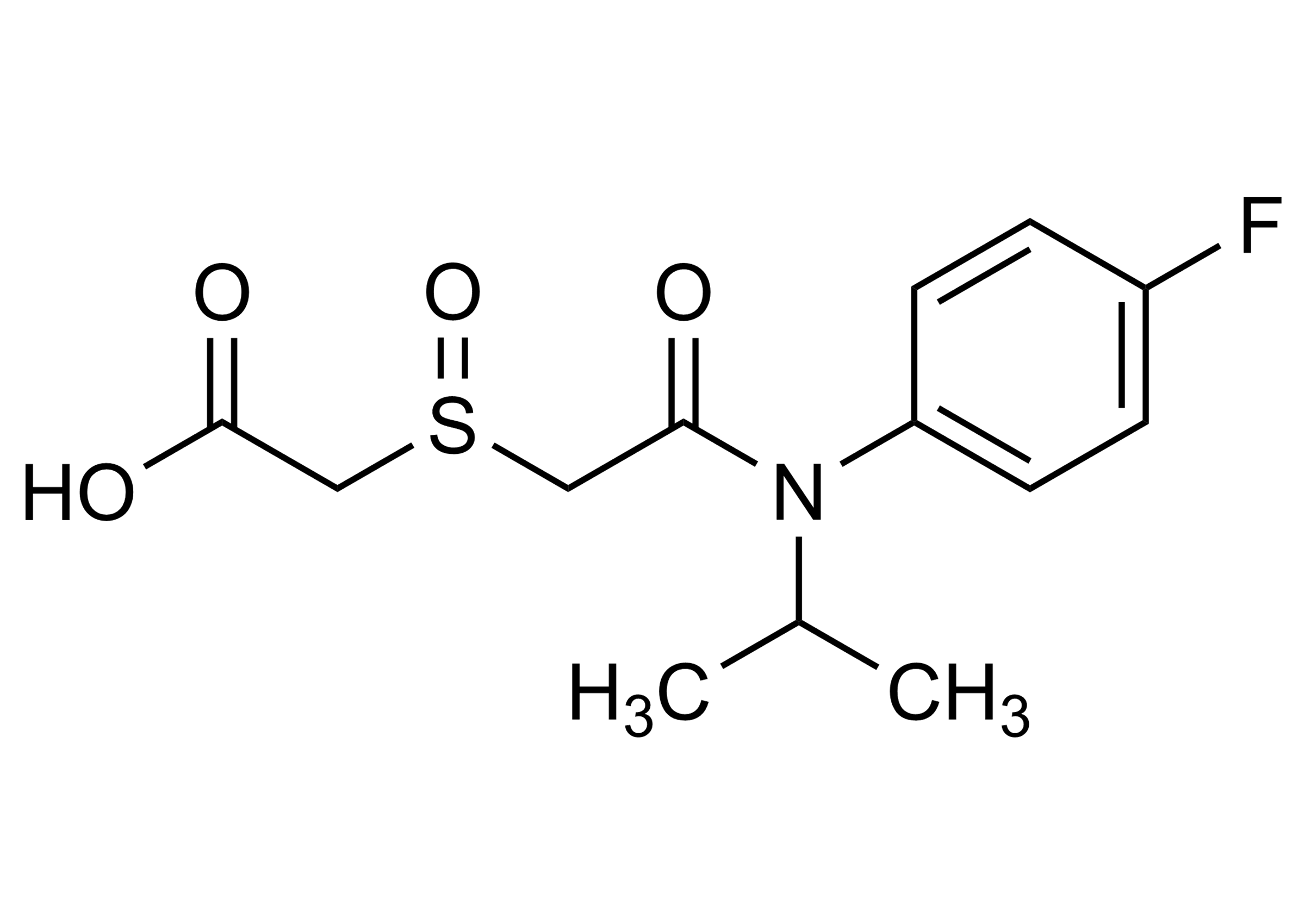 Flufenacet thioglycolate sulfoxide Reference Standard Structure Molecular structure of Flufenacet thioglycolate sulfoxide reference standard for LC-MS/MS and GC-MS calibration