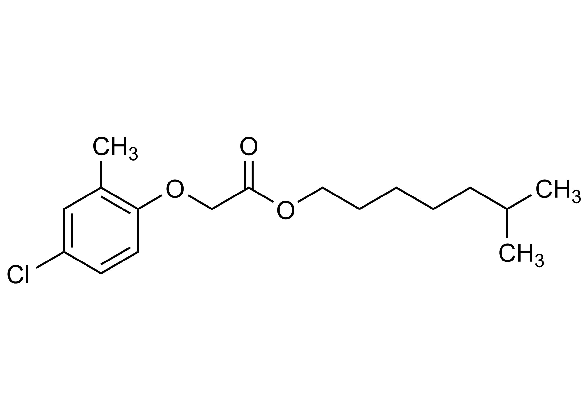 MCPA Isooctyl Reference Standard – Molecular Structure MCPA Isooctyl molecular structure reference standard for LC-MS/MS and GC-MS