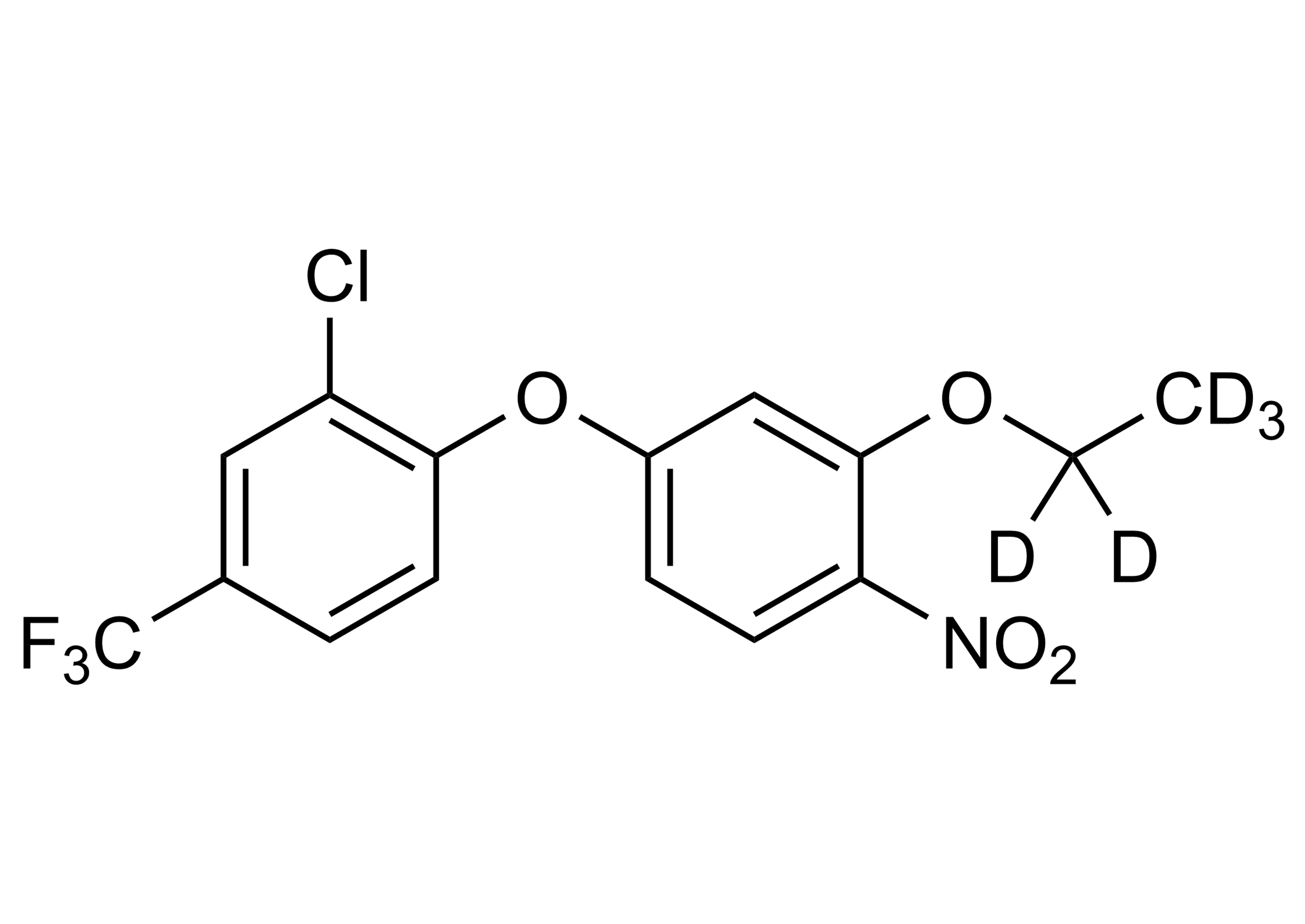 Oxyfluorfen D5 Reference Standard Structure Oxyfluorfen D5 reference standard molecular structure for LC-MS/MS and GC-MS quantification