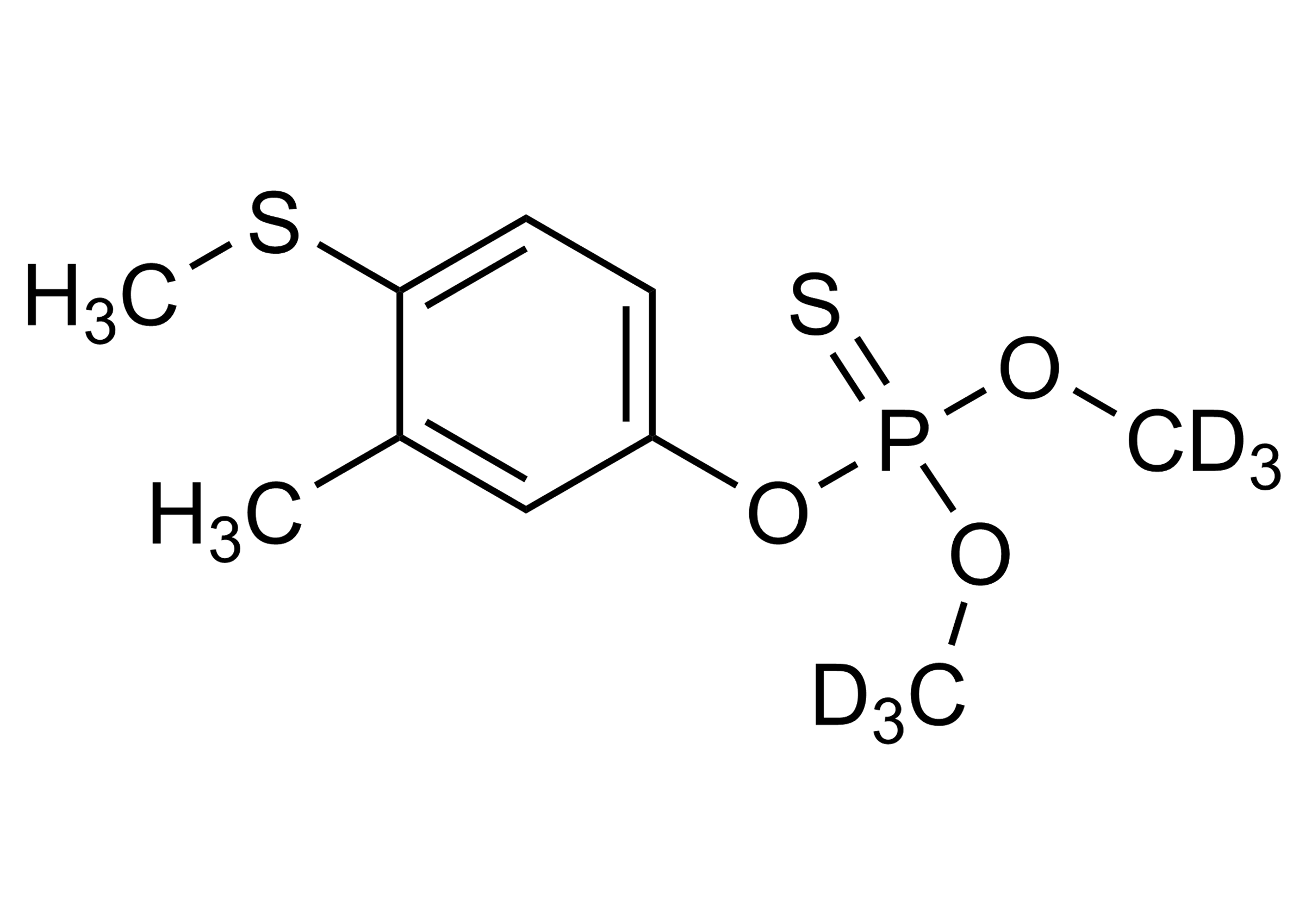 Fenthion D6 Reference Standard Molecular Structure Image Molecular structure of Fenthion D6 reference standard for LC-MS/MS and GC-MS quantification