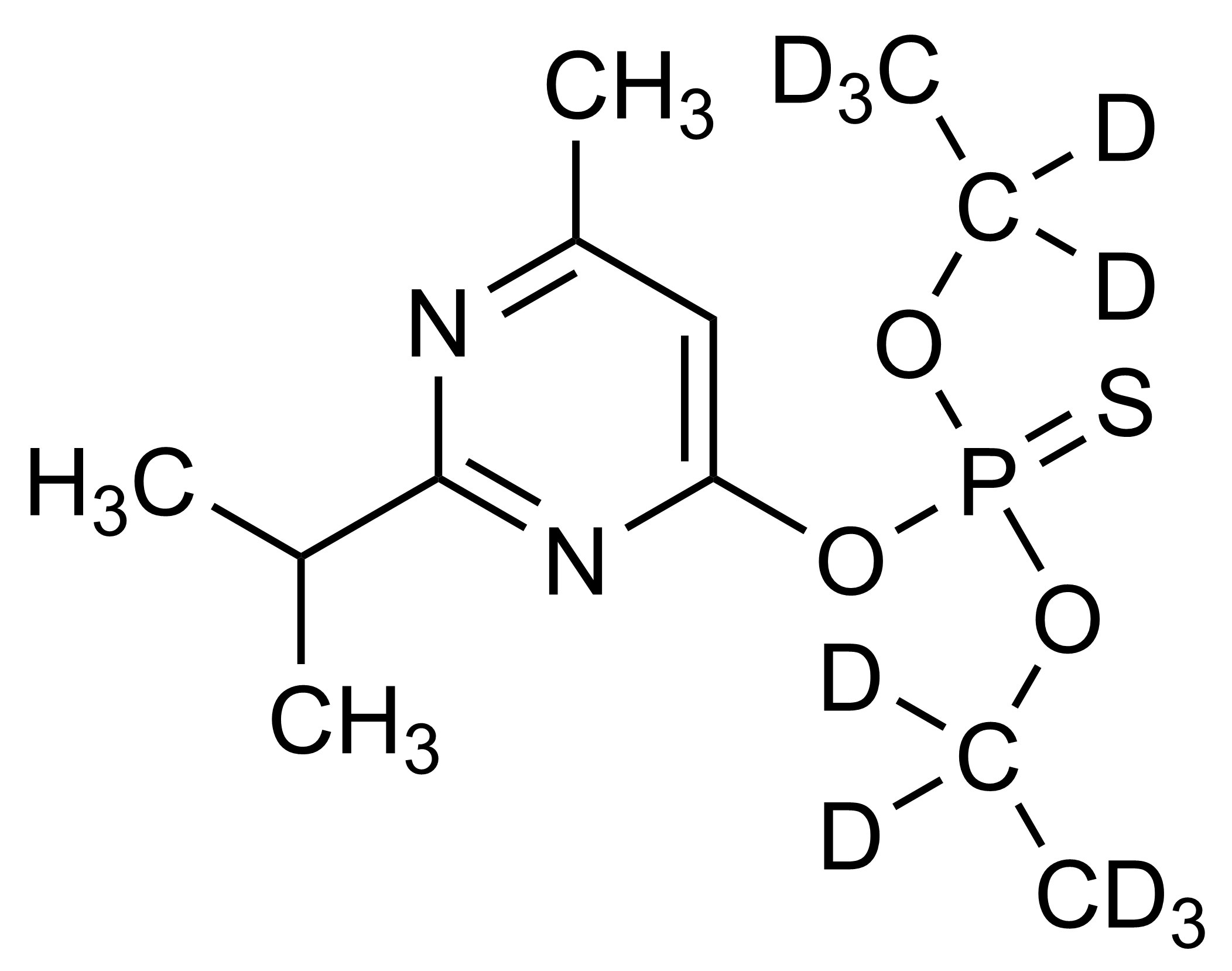 Diazionon-D10 Reference Standard Structure Image Diazionon-D10 reference standard molecular structure for LC-MS/MS and GC-MS analysis (CAS 100155-47-3)