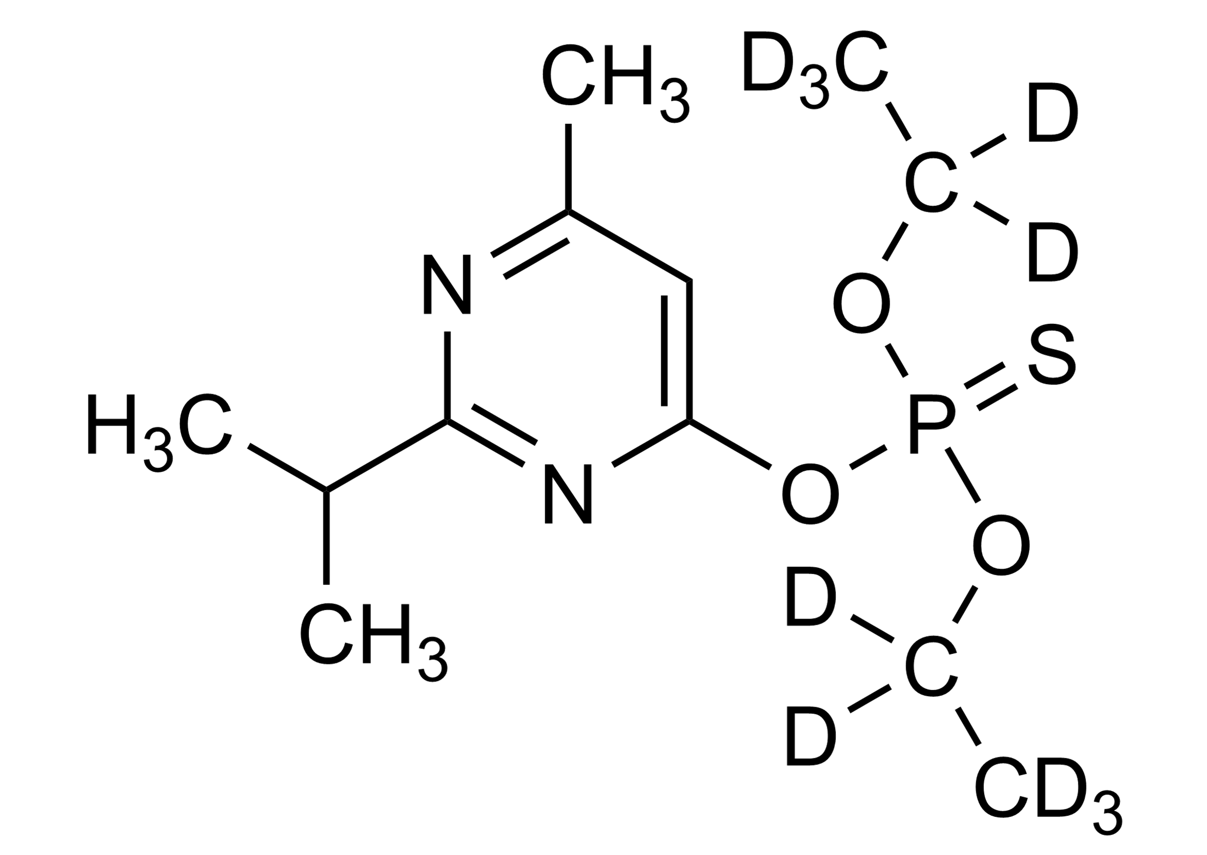 Diazionon-D10 Reference Standard Structure Image Diazionon-D10 reference standard molecular structure for LC-MS/MS and GC-MS analysis (CAS 100155-47-3)