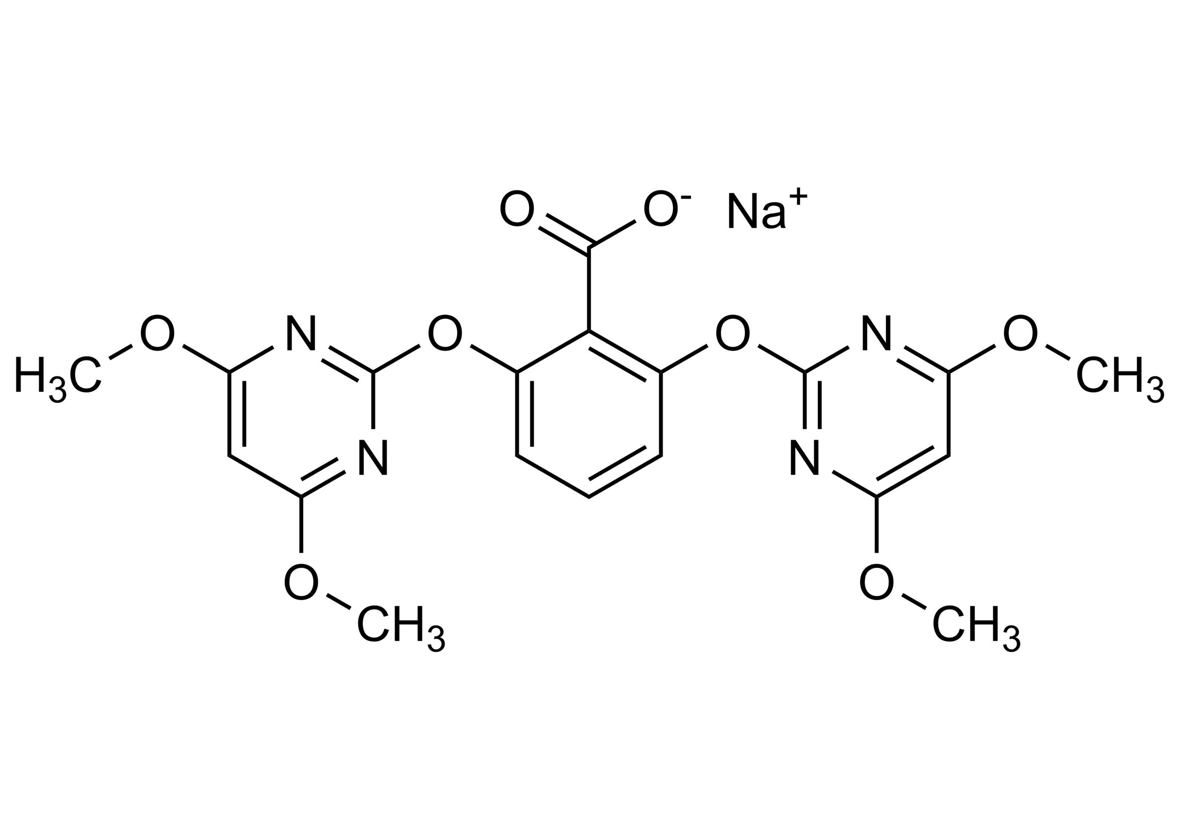 Bispyribac sodium reference standard molecular structure - WITEGA Molecular structure of Bispyribac sodium reference standard for LC-MS/MS and GC-MS