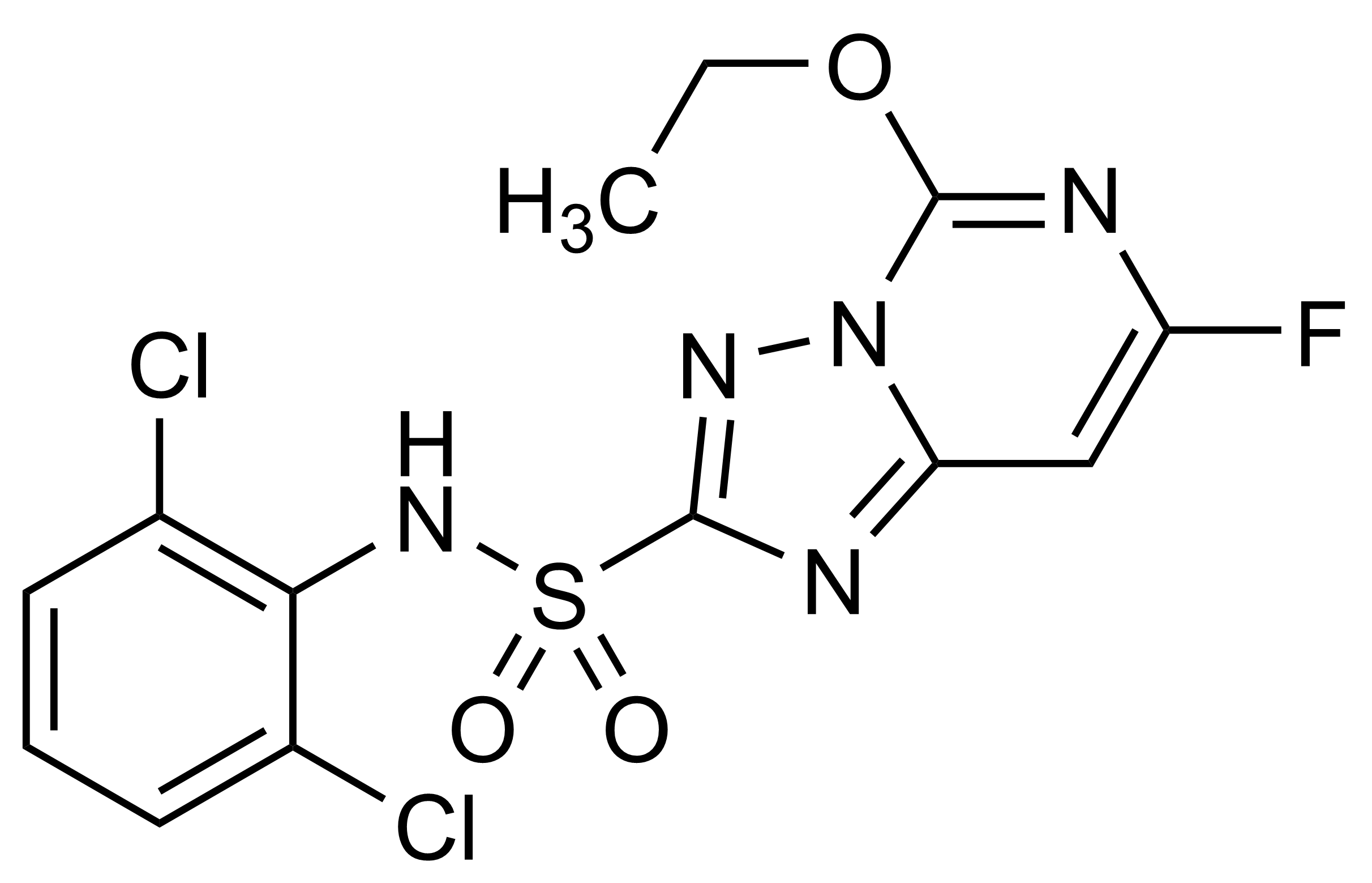 Diclosulam reference standard molecular structure for LC-MS/MS and GC-MS (CAS 145701-21-9)