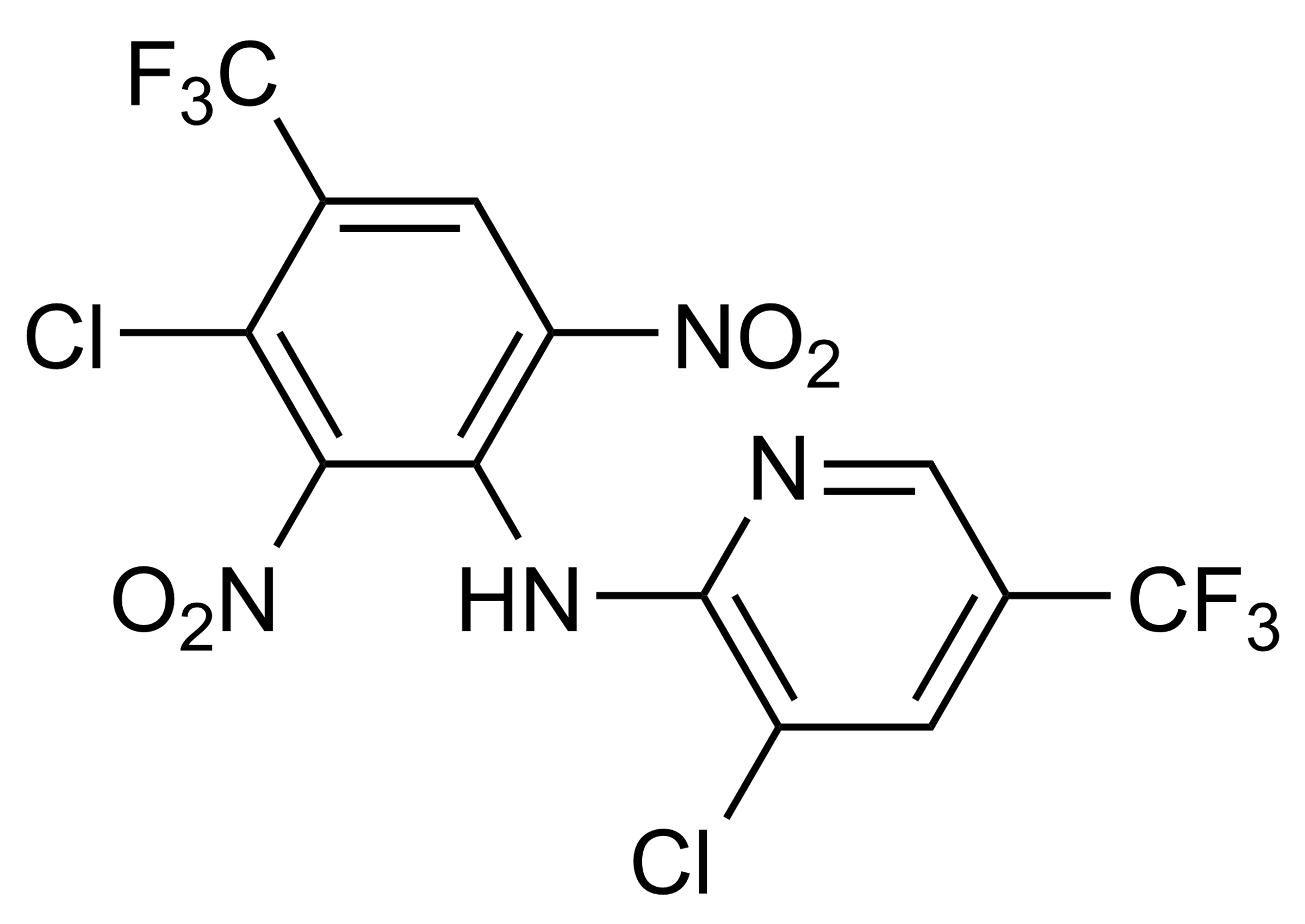 Fluazinam Reference Standard Molecular Structure Molecular structure of Fluazinam reference standard (CAS 79622-59-6) for LC-MS/MS and GC-MS quantification