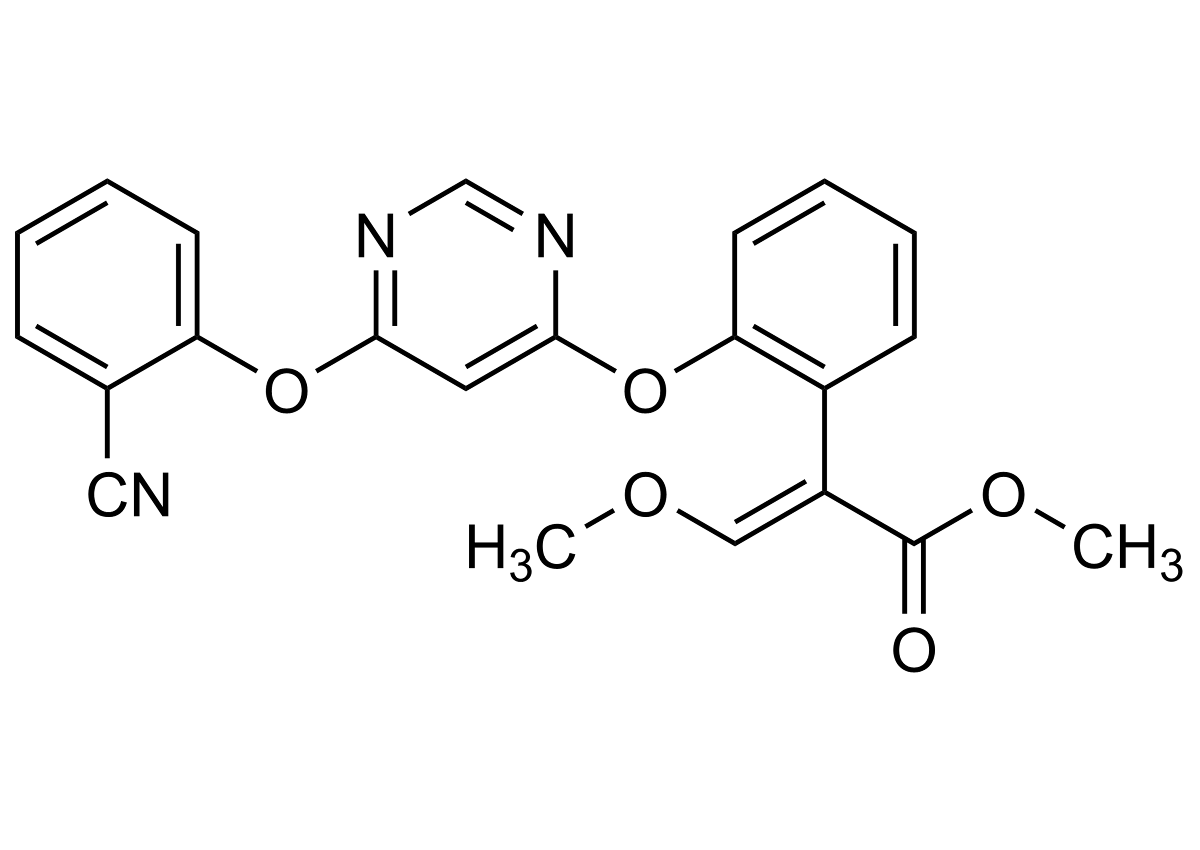 Azoxystrobin Reference Standard Molecular Structure Azoxystrobin reference standard molecular structure for LC-MS/MS and GC-MS calibration