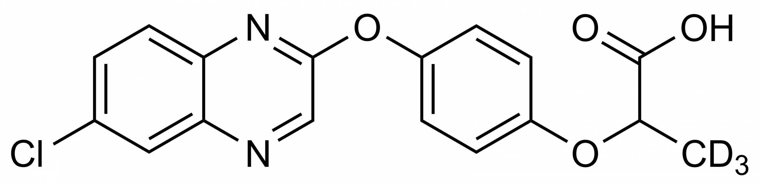 Quizalofop-D3 free acid reference standard molecular structure for LC-MS/MS and GC-MS calibration