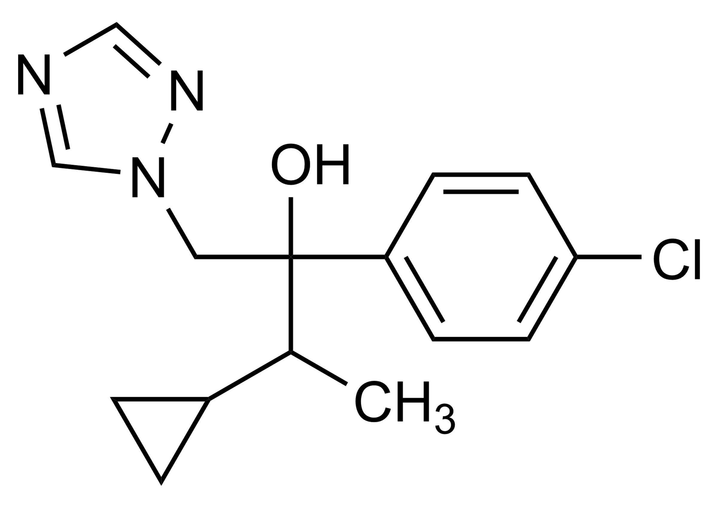 Cyproconazole Reference Standard - Molecular Structure Cyproconazole reference standard molecular structure for LC-MS/MS and GC-MS analysis