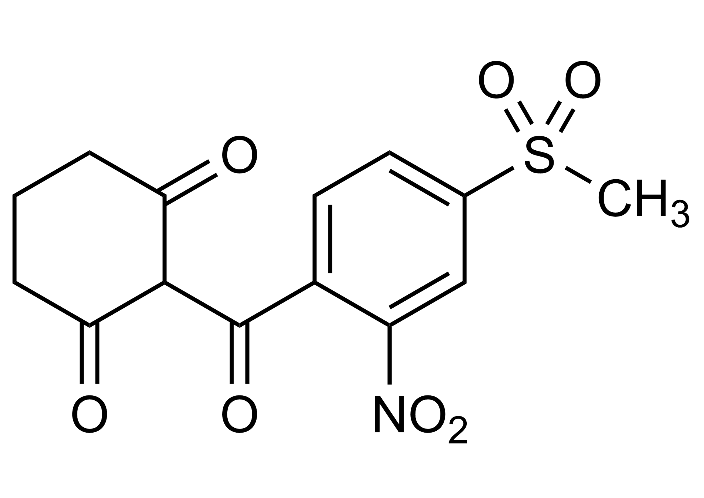 Mesotrione Reference Standard Molecular Structure (CAS 104206-82-8) Mesotrione (CAS 104206-82-8) reference standard molecular structure