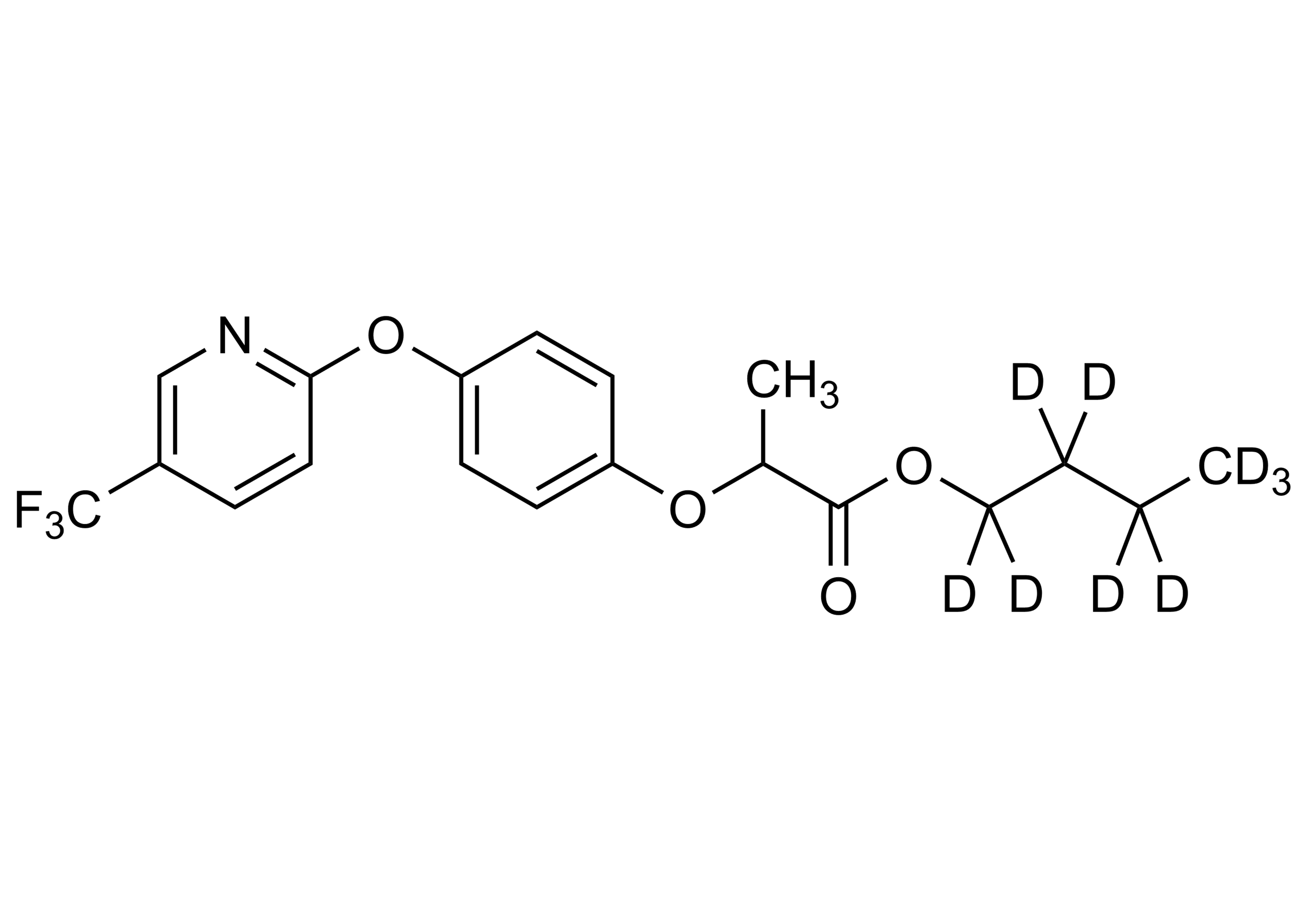Fluazifop butyl D9 Reference Standard Molecular Structure Fluazifop butyl D9 molecular structure reference standard for LC-MS/MS and GC-MS