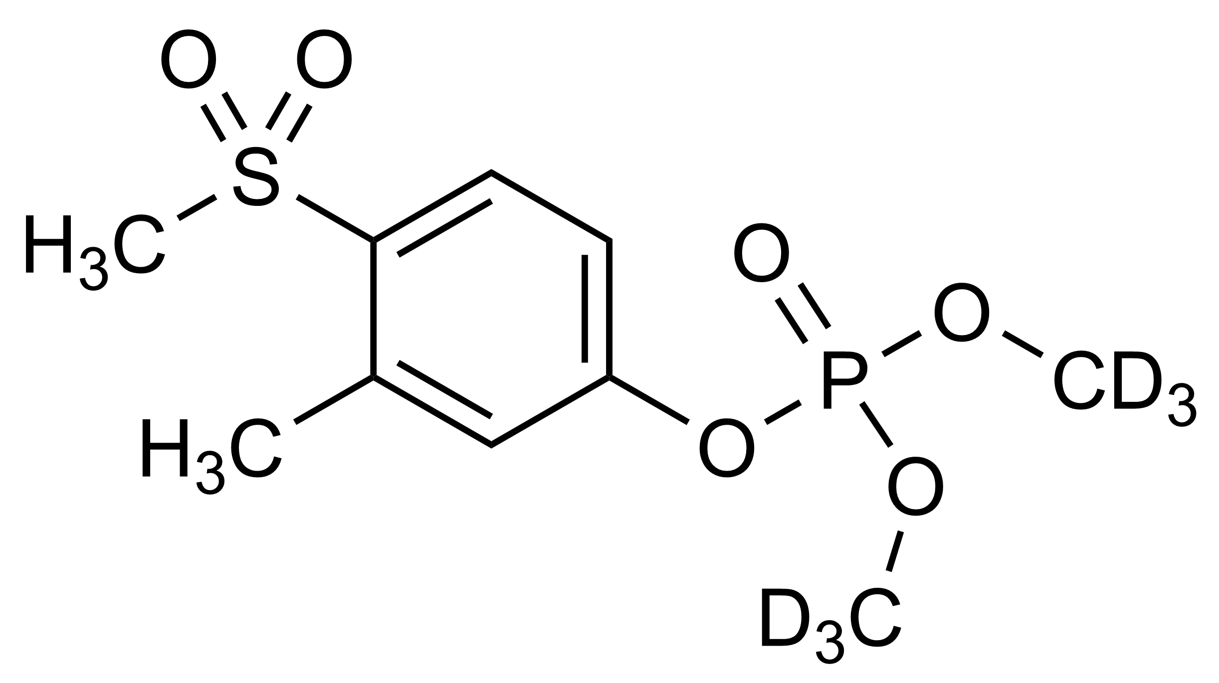 Fenthion oxon sulfone D6 reference standard molecular structure (CAS 2733000-83-2)