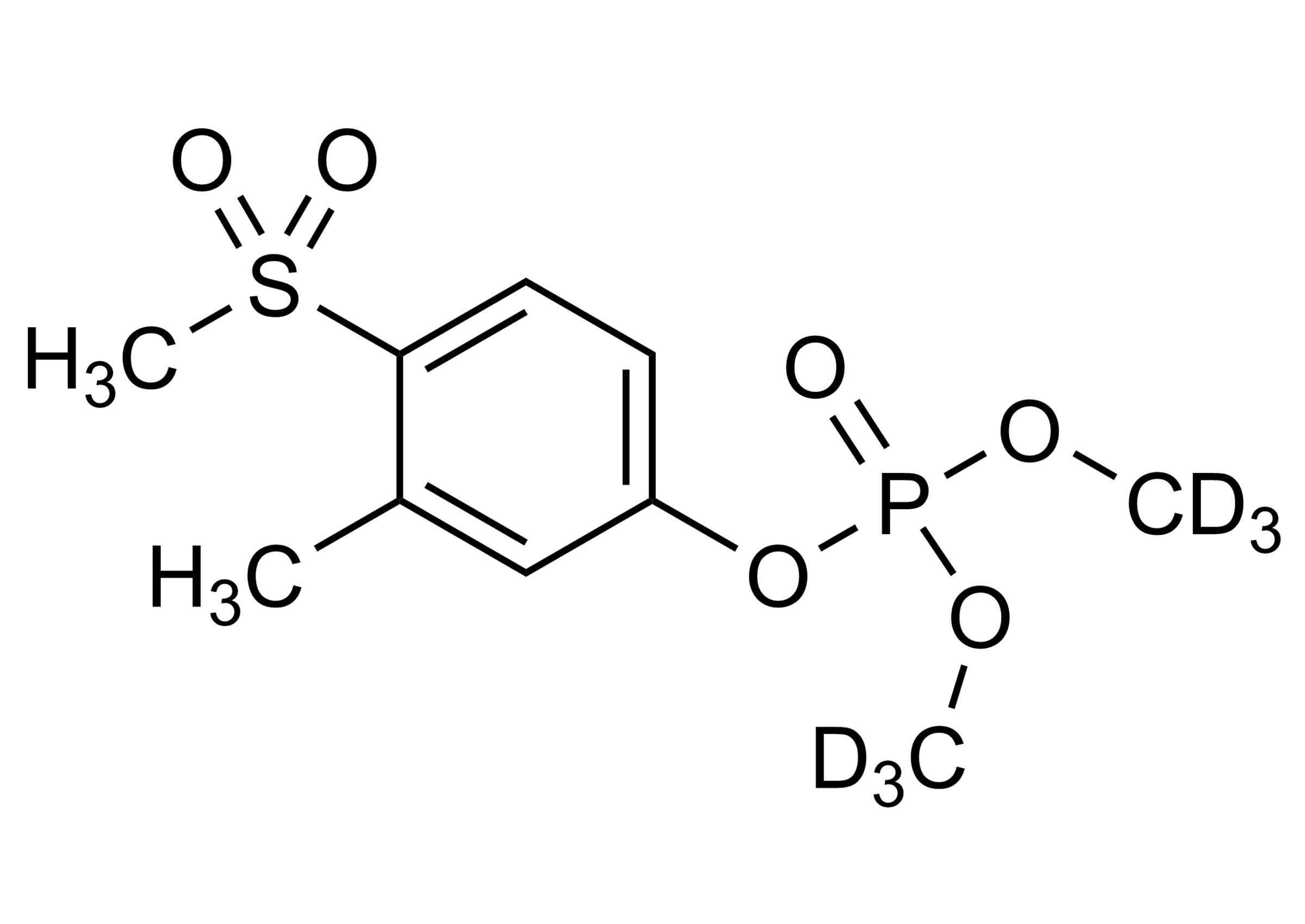 Fenthion oxon sulfone D6 reference standard structure CAS 2733000-83-2 Fenthion oxon sulfone D6 reference standard molecular structure (CAS 2733000-83-2)