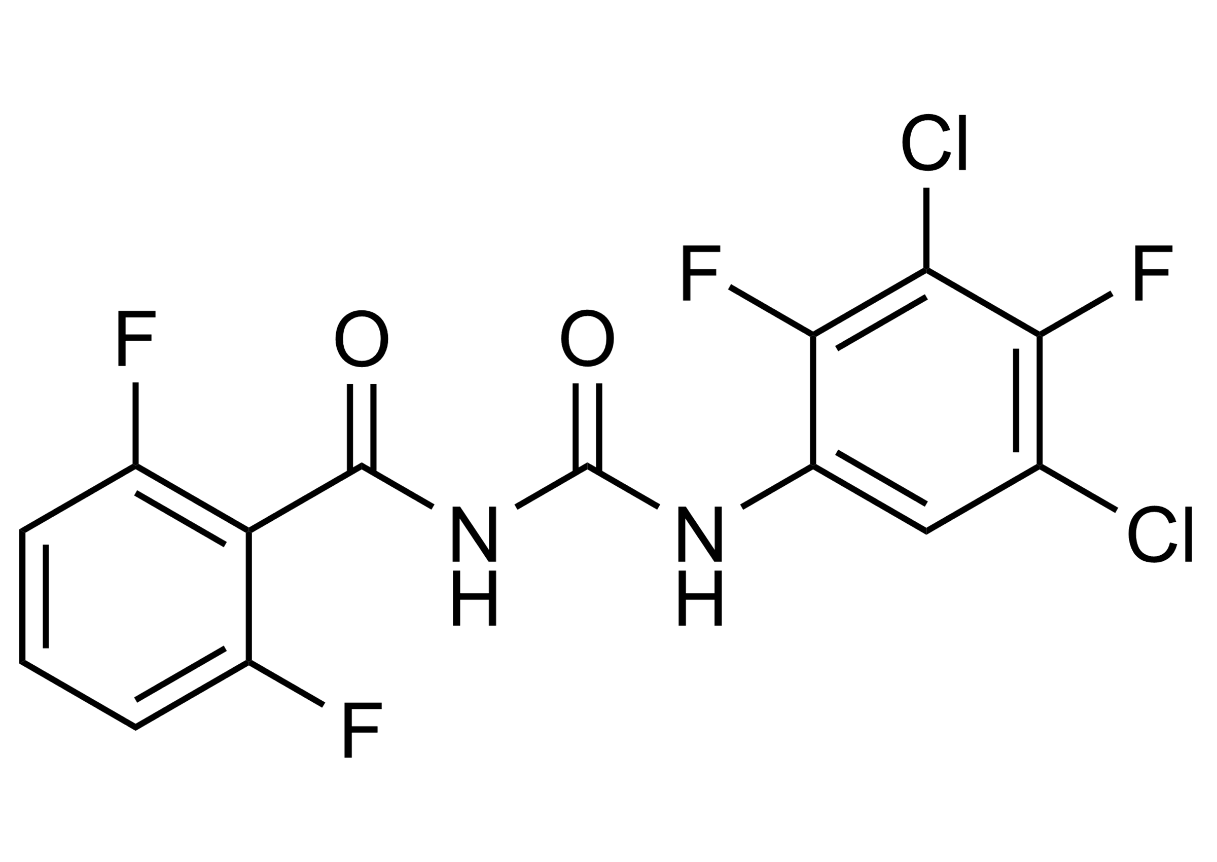 Teflubenzuron Reference Standard | CAS 83121-18-0 Molecular structure of Teflubenzuron reference standard CAS 83121-18-0 for LC-MS/MS and GC-MS quantification