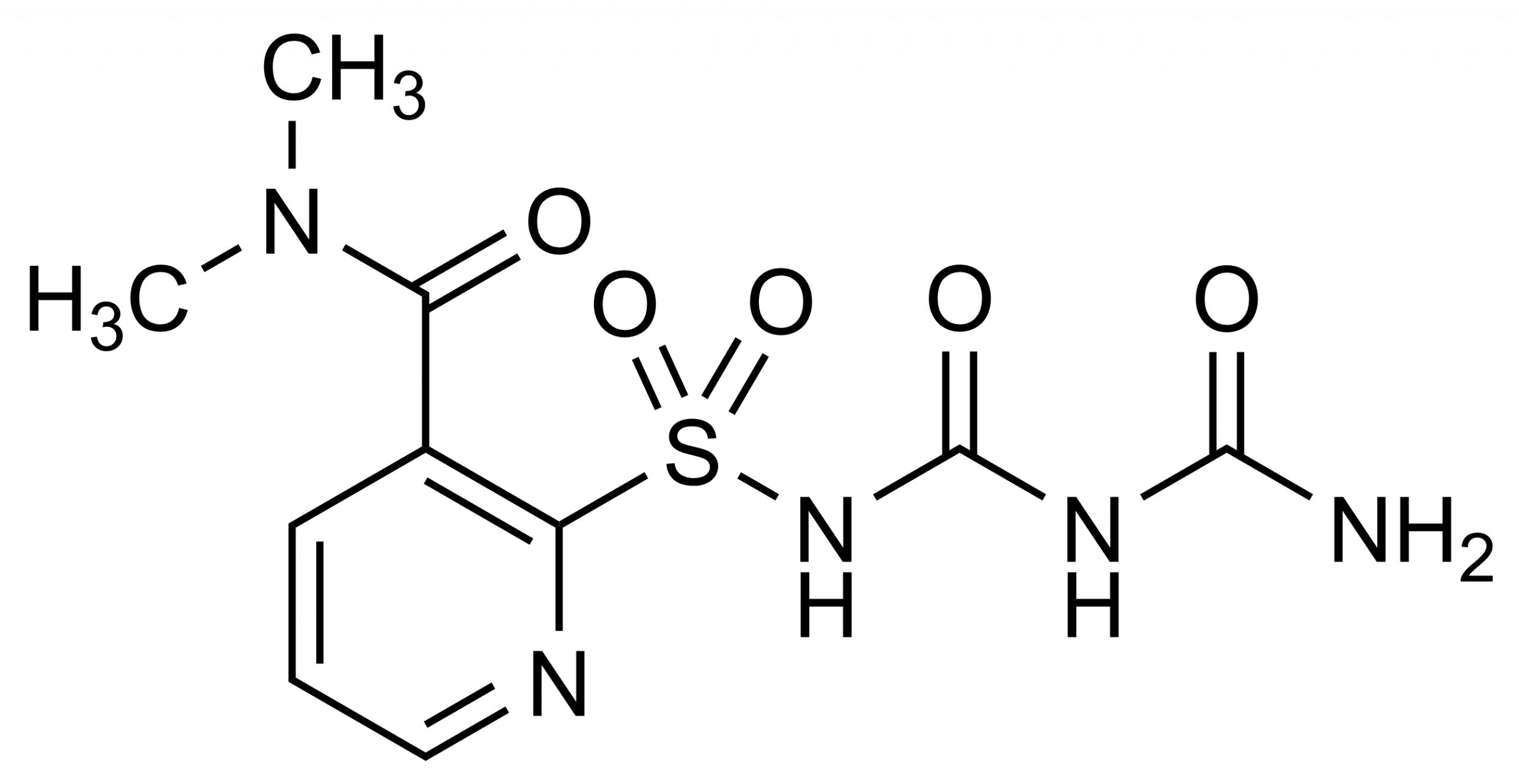 Molecular structure of Nicosulfuron UCSN reference standard (CAS 2307776-31-2)