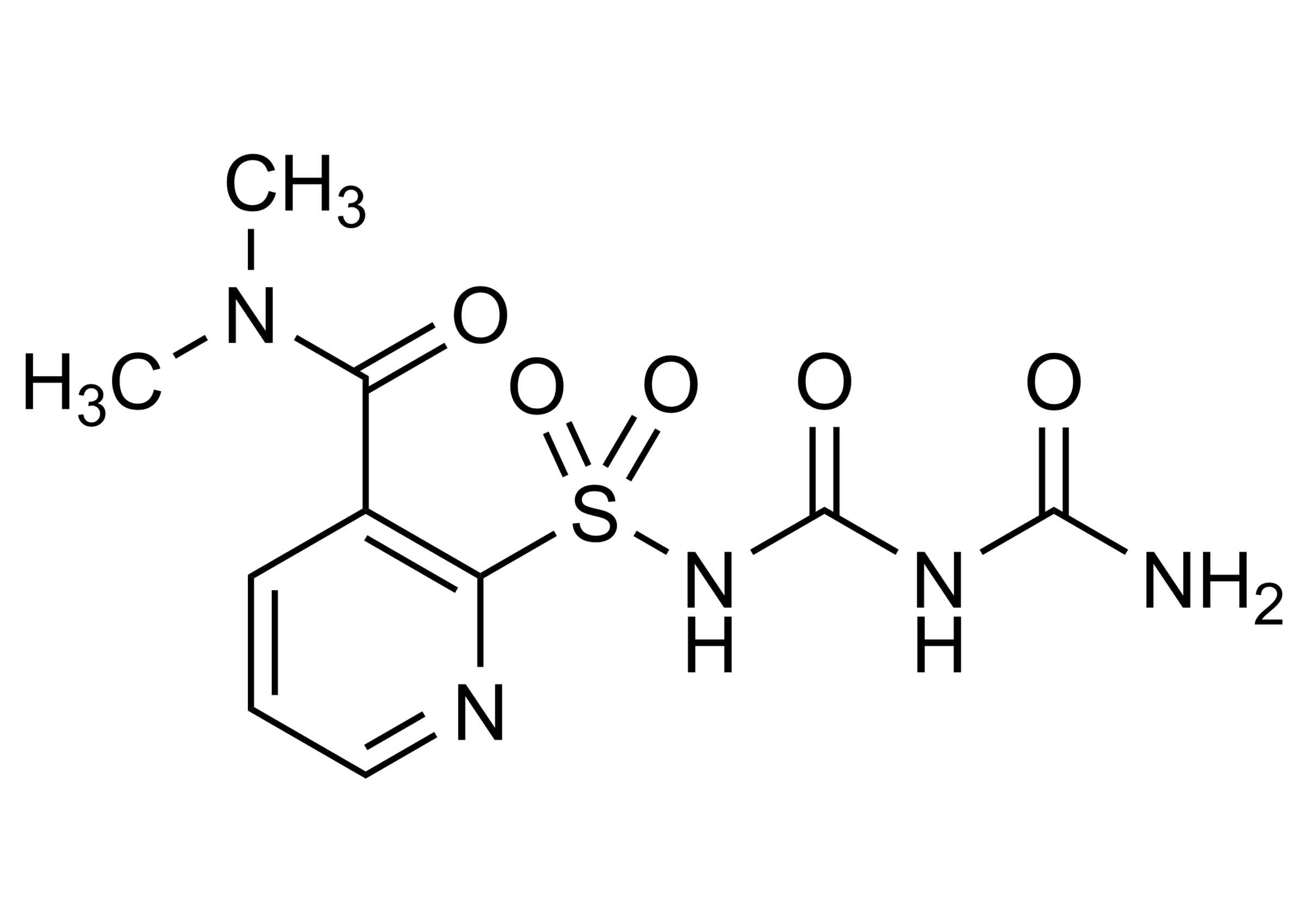 Nicosulfuron UCSN Reference Standard Structure Molecular structure of Nicosulfuron UCSN reference standard (CAS 2307776-31-2)