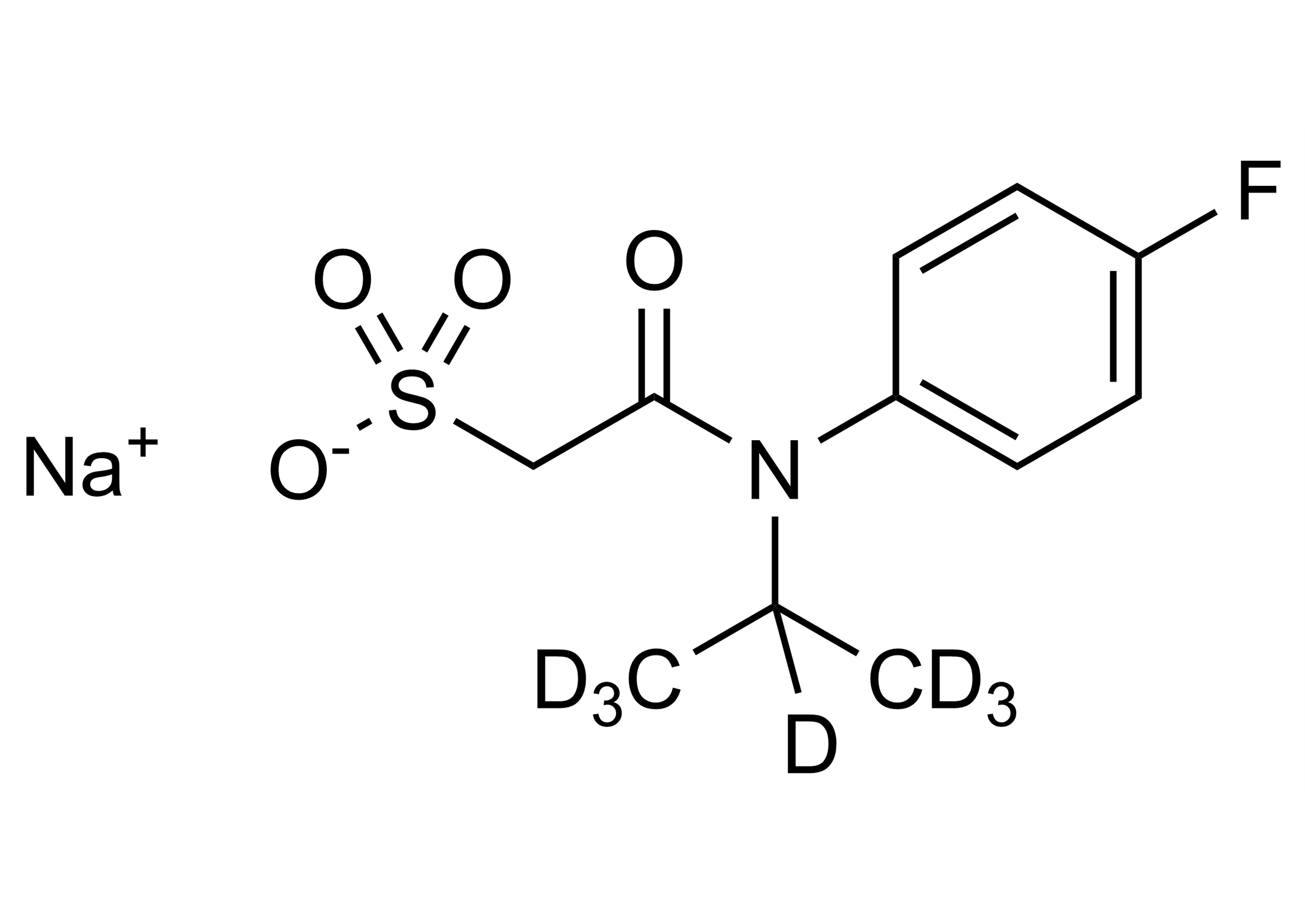 Flufenacet-D7 ESA sodium salt molecular structure reference standard Molecular structure of Flufenacet-D7 ESA sodium salt reference standard